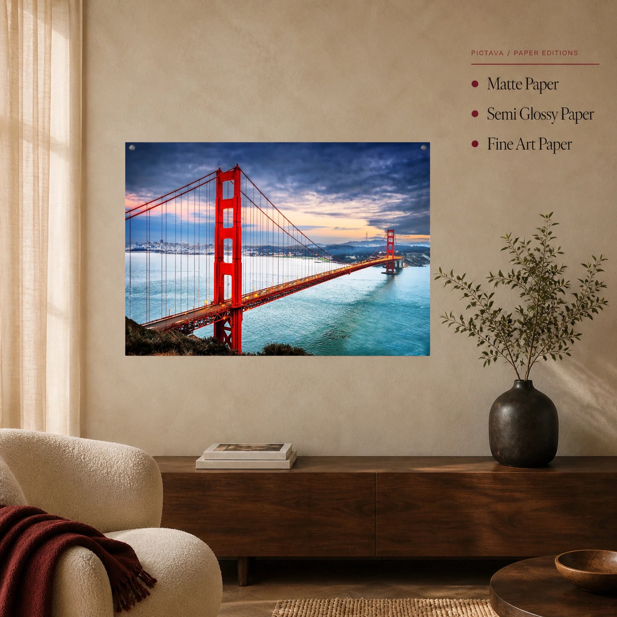 Golden Gate Bridge at Twilight Wall Art, view 4