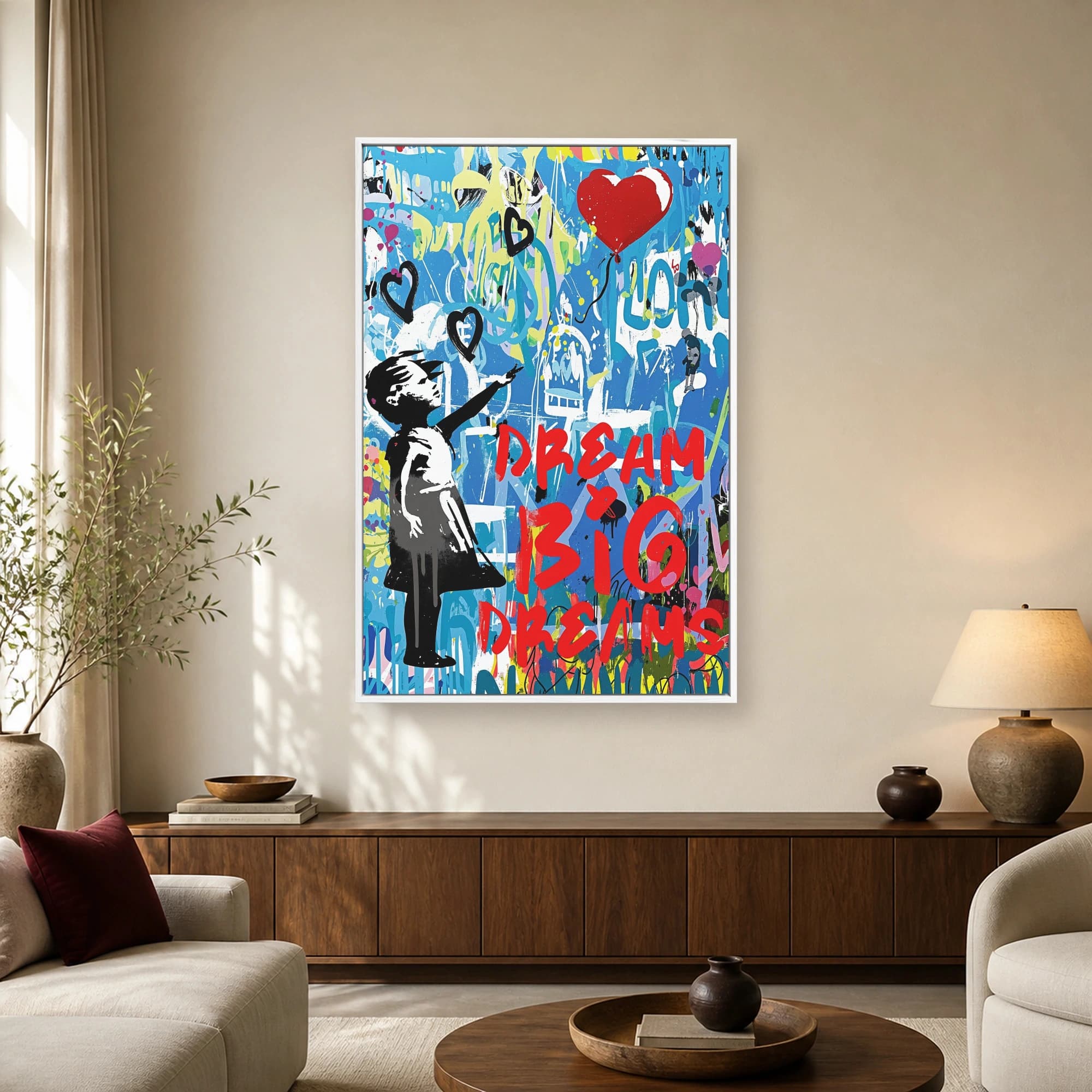 Dream Big Graffiti Wall Art Urban Canvas Print, view 2