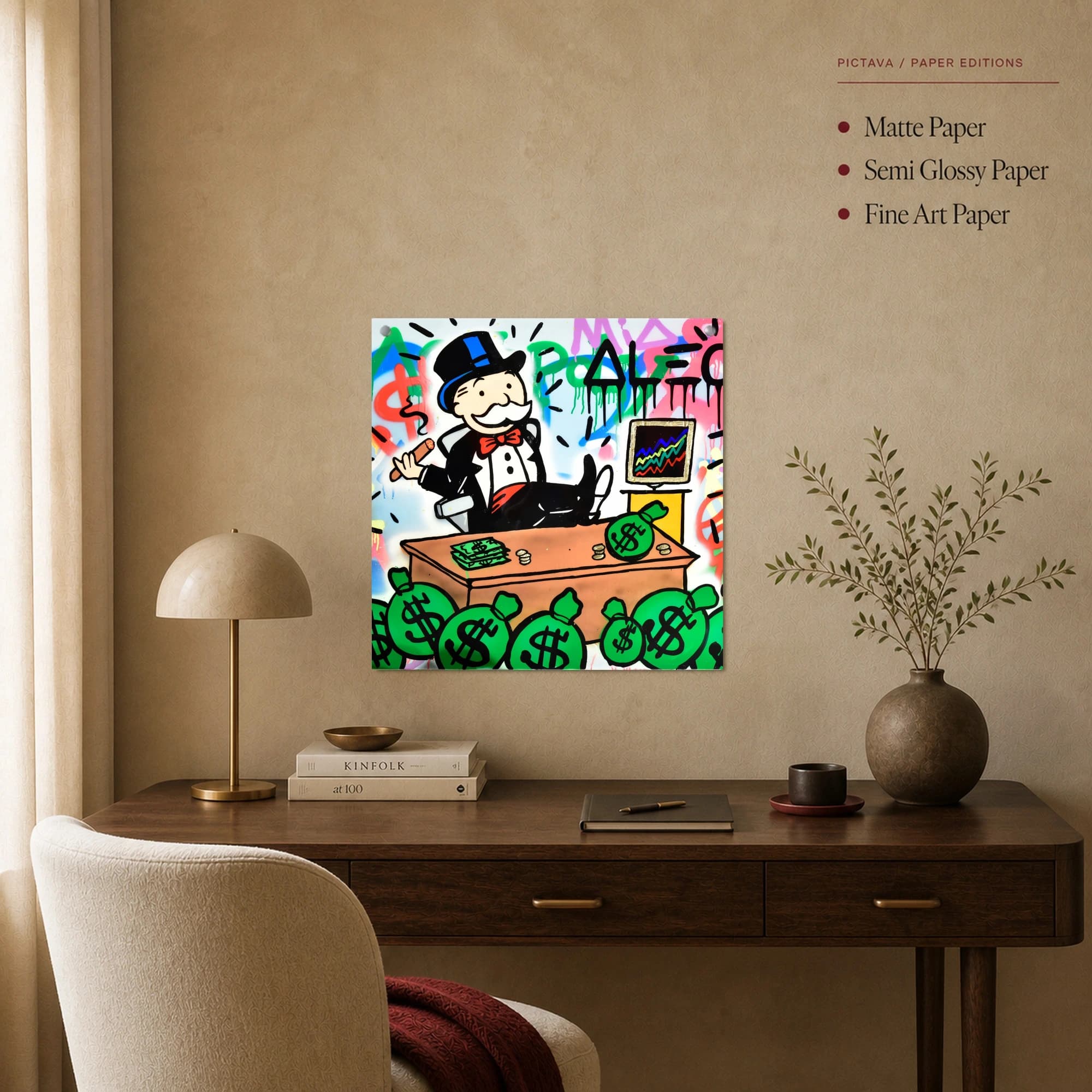 Monopoly Man Wealth Pop Art Canvas Print, view 2