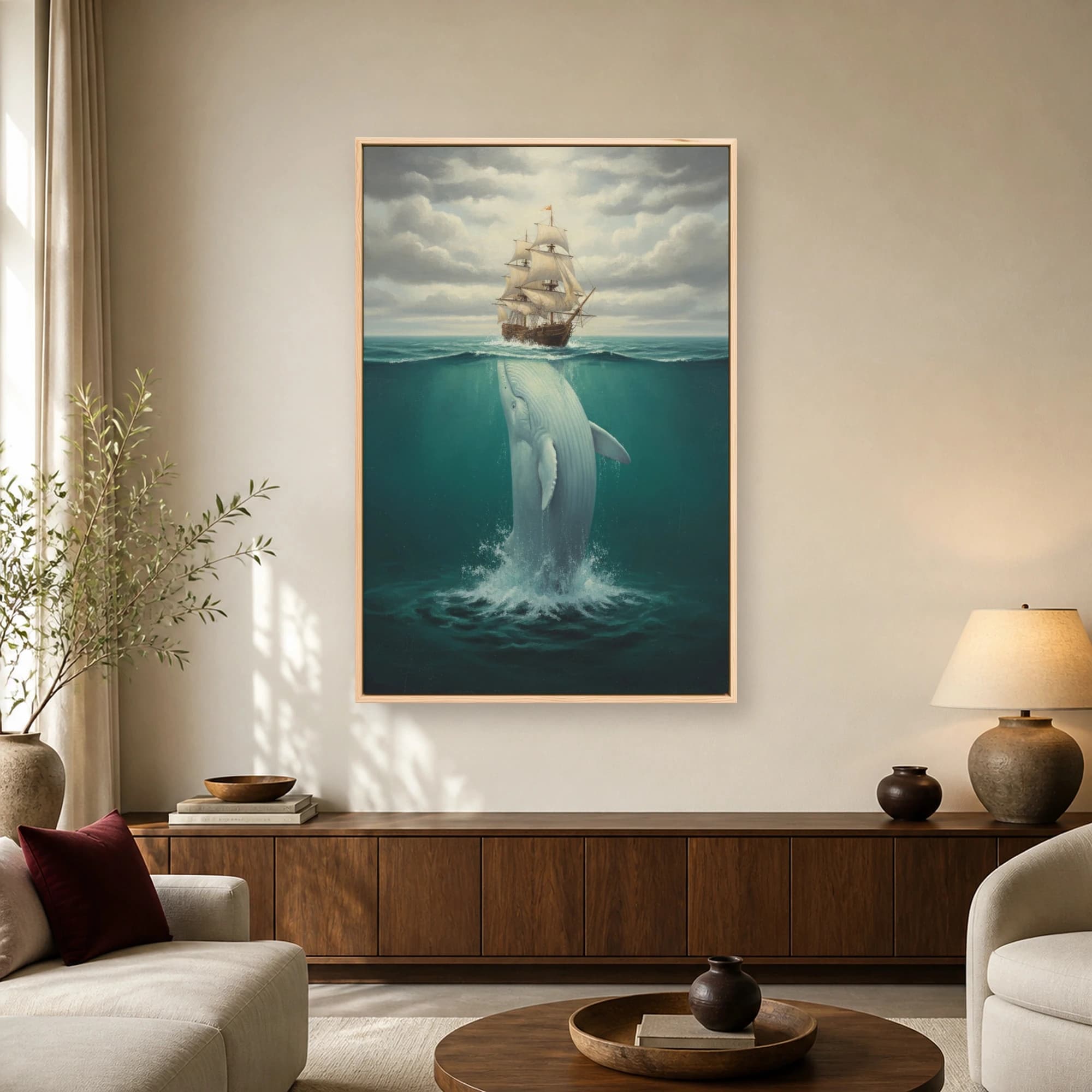 The Leviathan's Ascent: Whale Beneath the Galleon, view 3