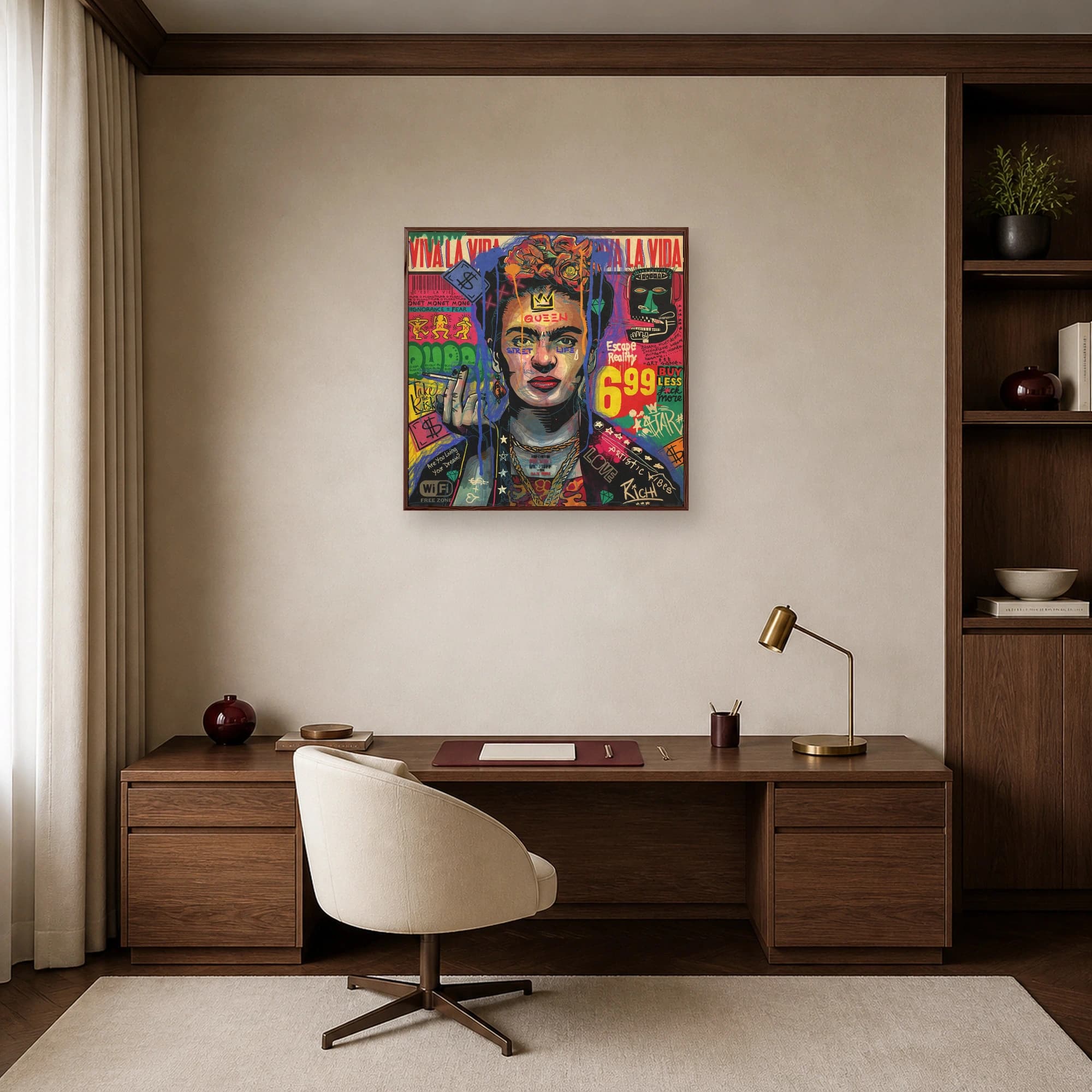 Frida Kahlo Street Art Pop Culture Canvas Print, view 8