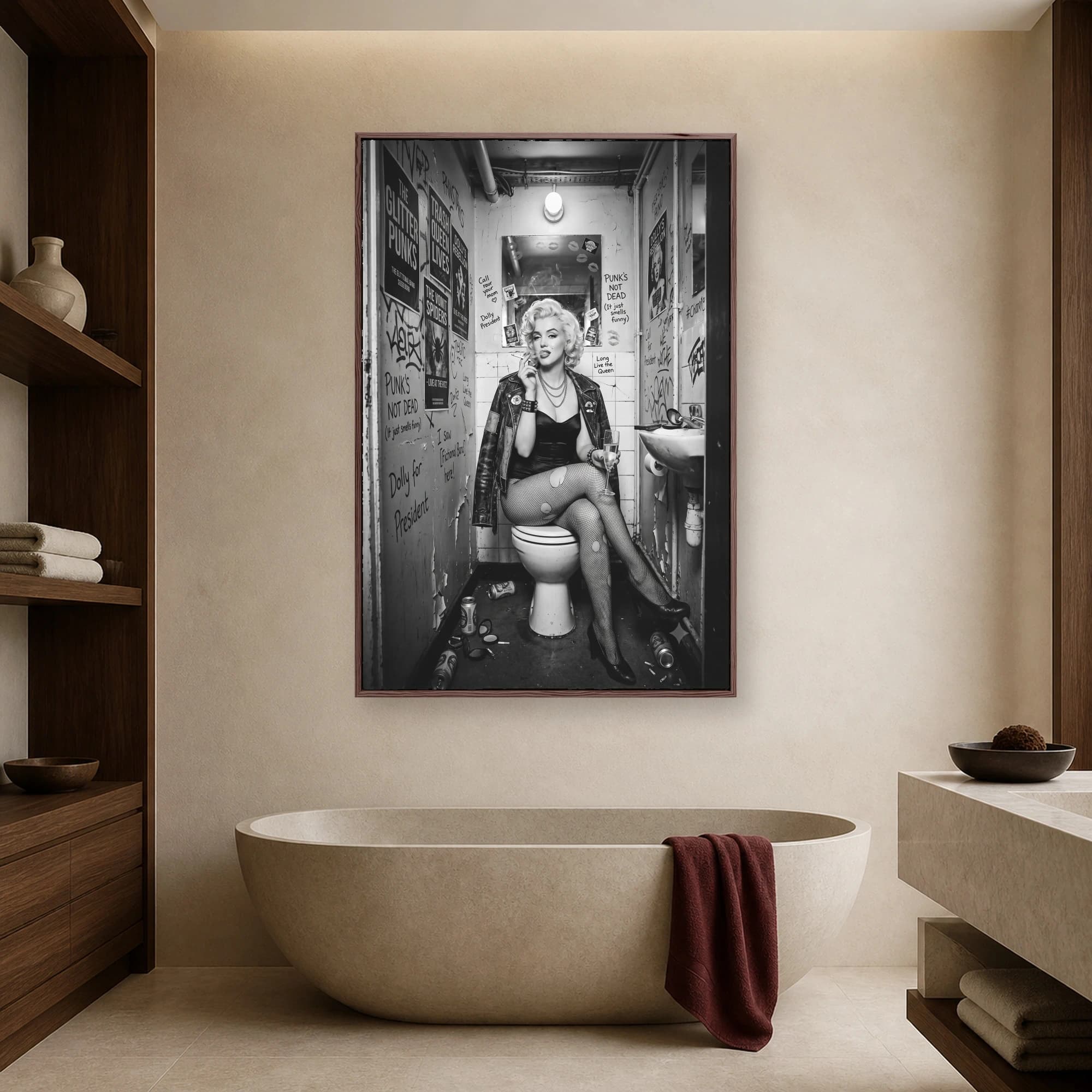 Glitter Punks: Marilyn Monroe Punk Bathroom Art, view 6