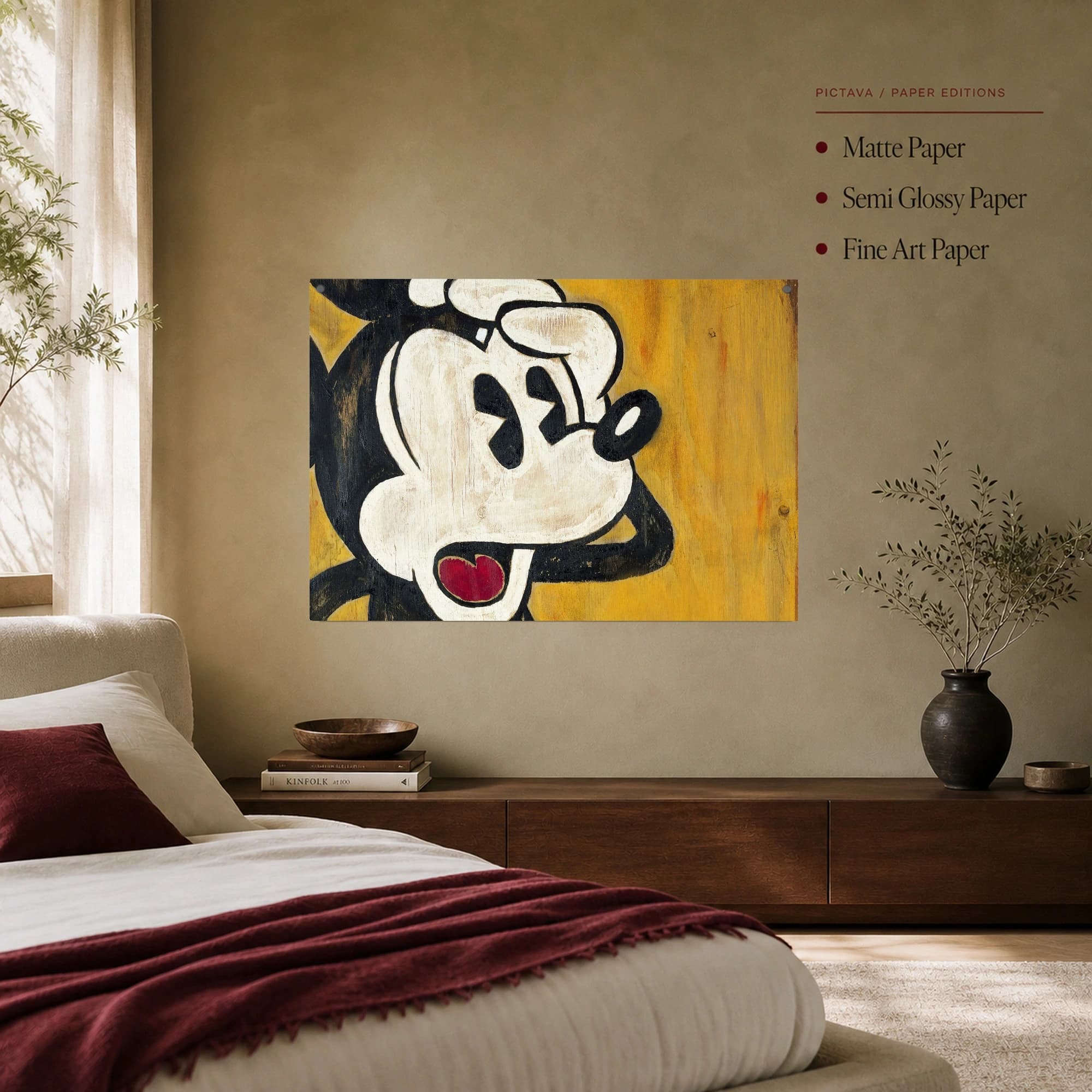 Vintage Mickey Mouse Wooden Wall Art Print, view 7