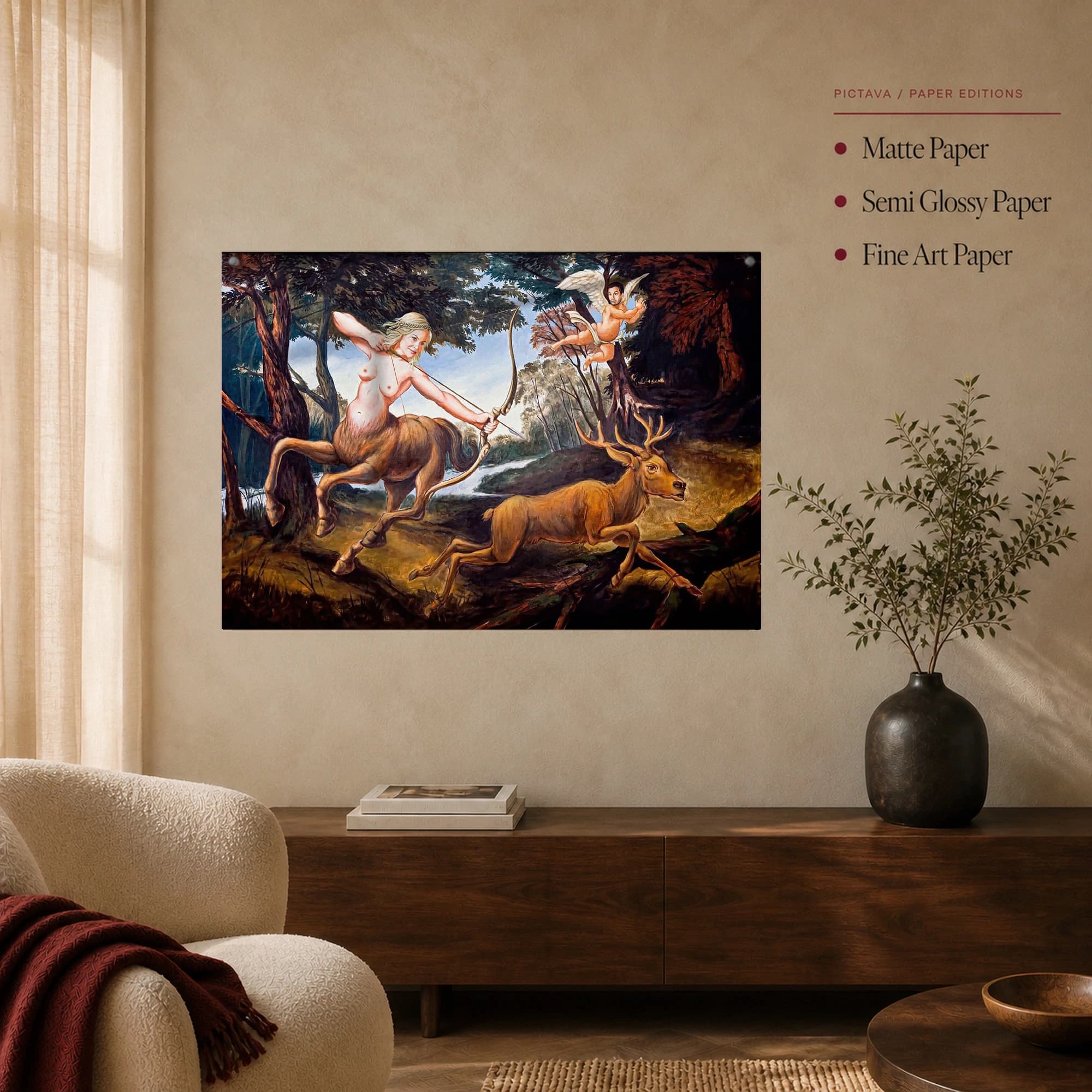 The Mythological Centaur Hunt Classical Wall Art Print, view 4