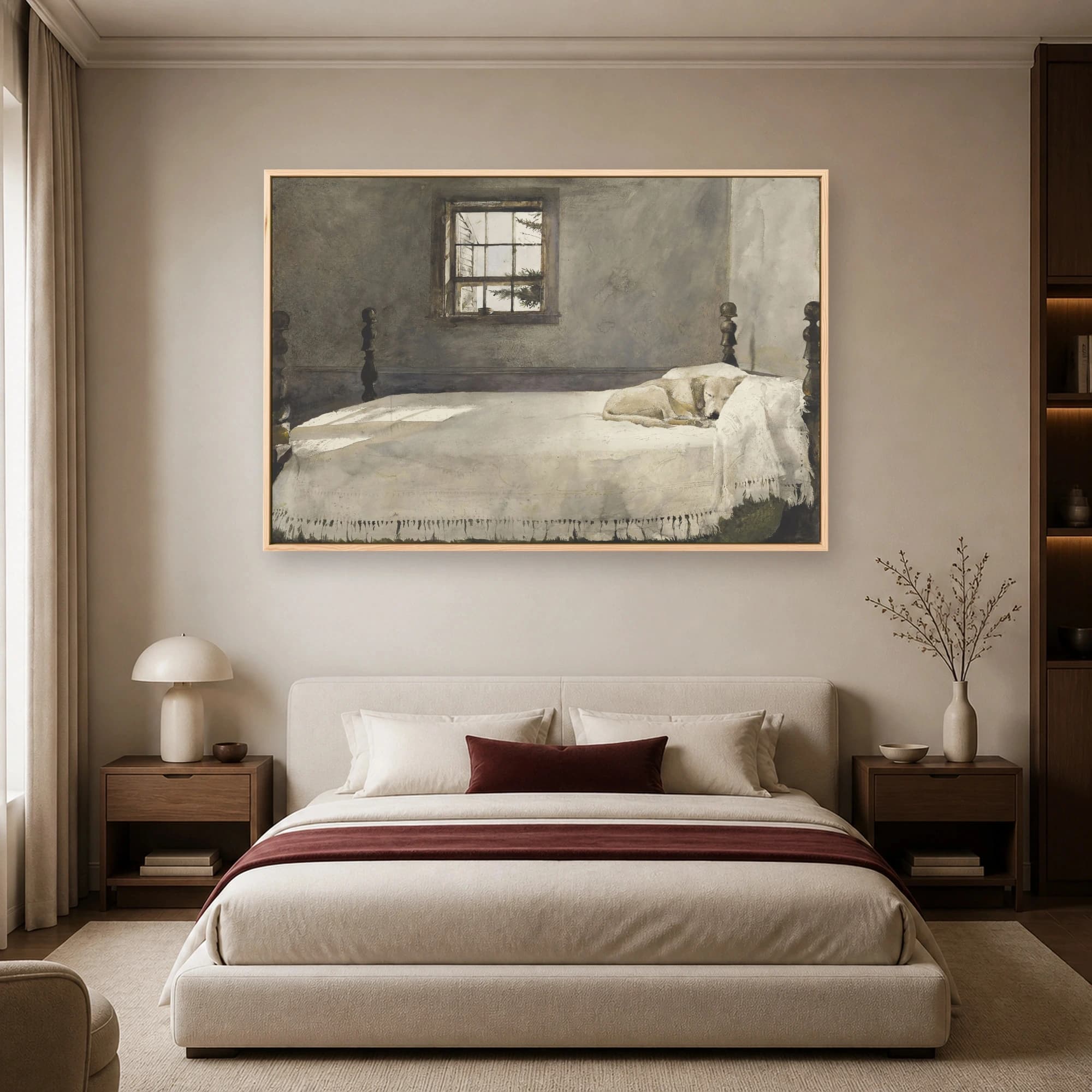 A Good Dog Sleeping in Morning Light Fine Art Print, view 4