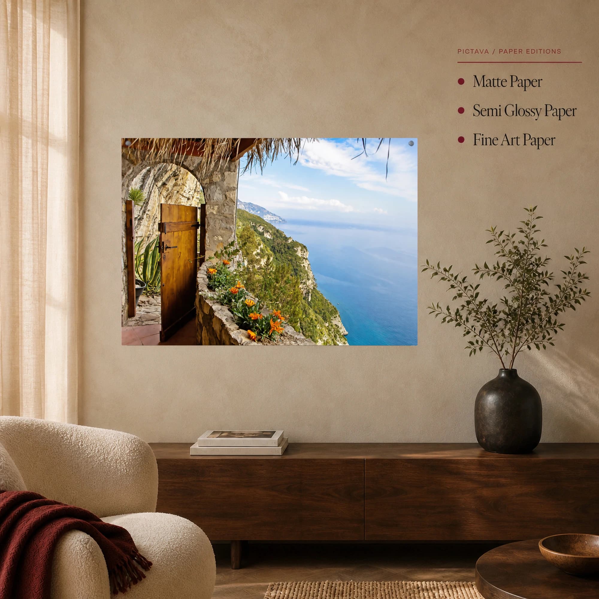 Amalfi Coast Balcony and Sea View Wall Art, view 5