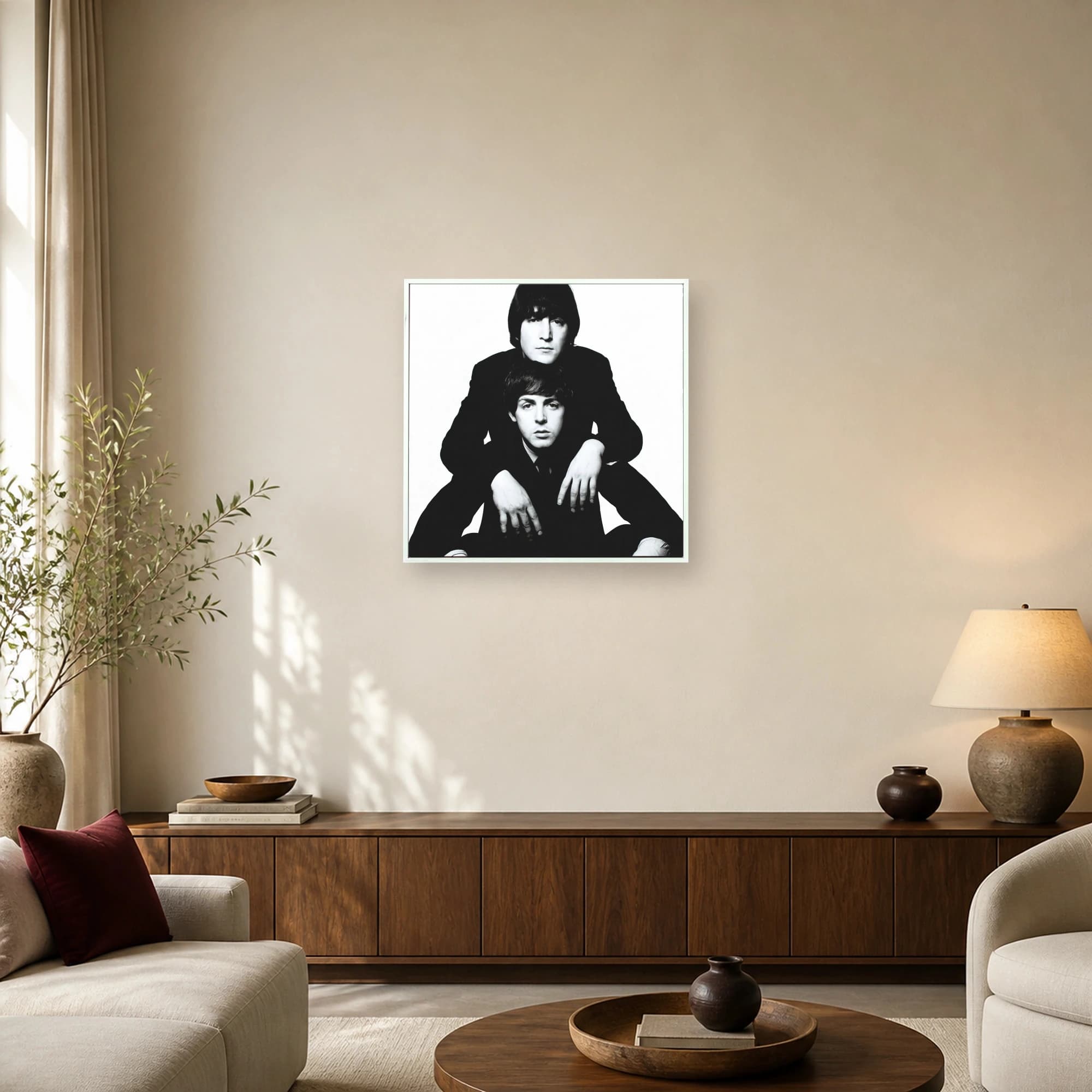 John Lennon and Paul McCartney Iconic Black and White Portrait, view 5