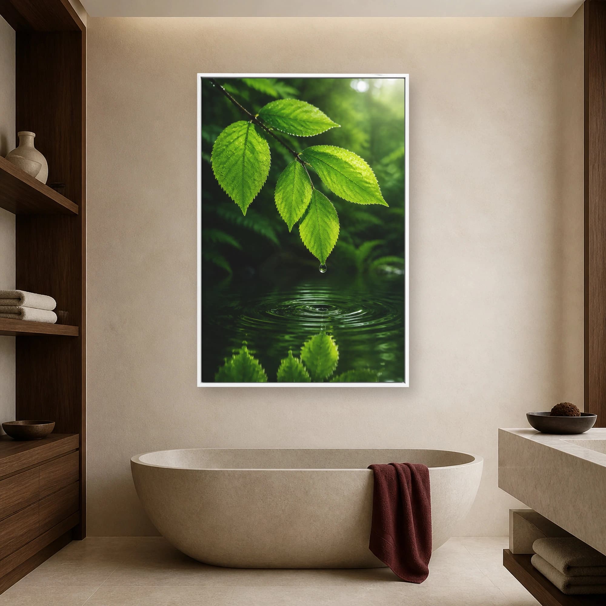 Emerald Droplet Botanical Nature Wall Art, view 3