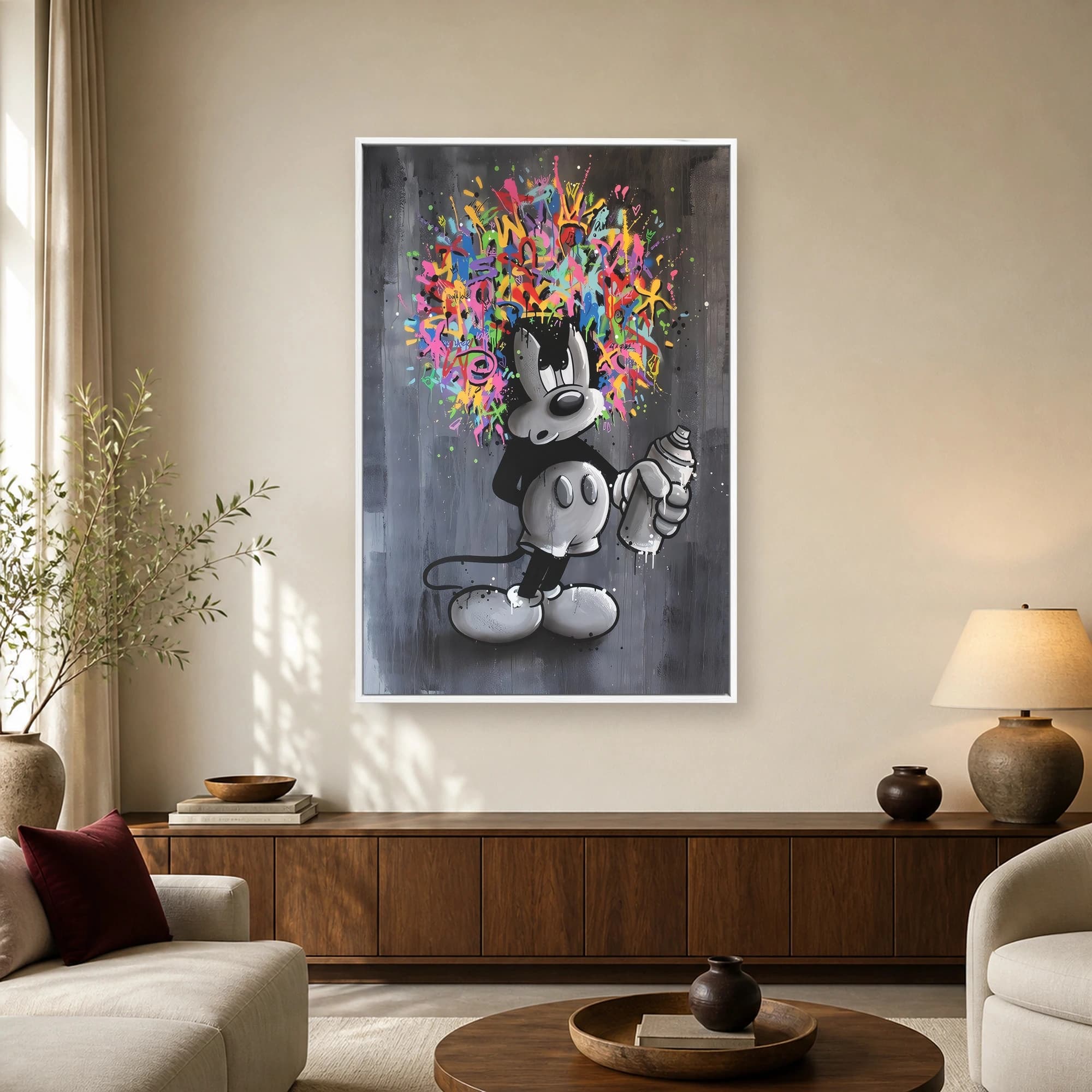 Graffiti Mickey Street Art Canvas Print, view 2