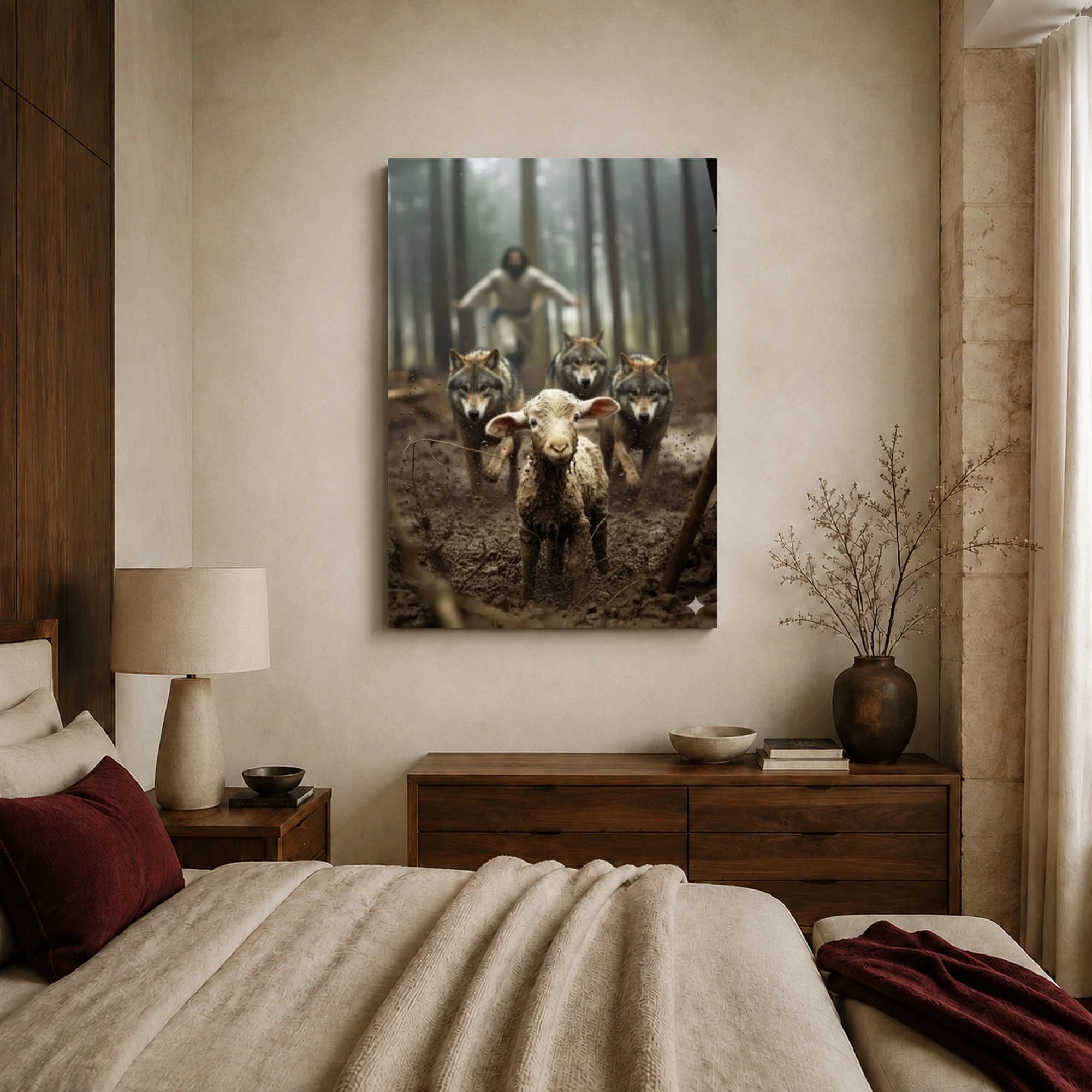 The Shepherd Rescuing the Muddy Lamb Canvas Print, view 6