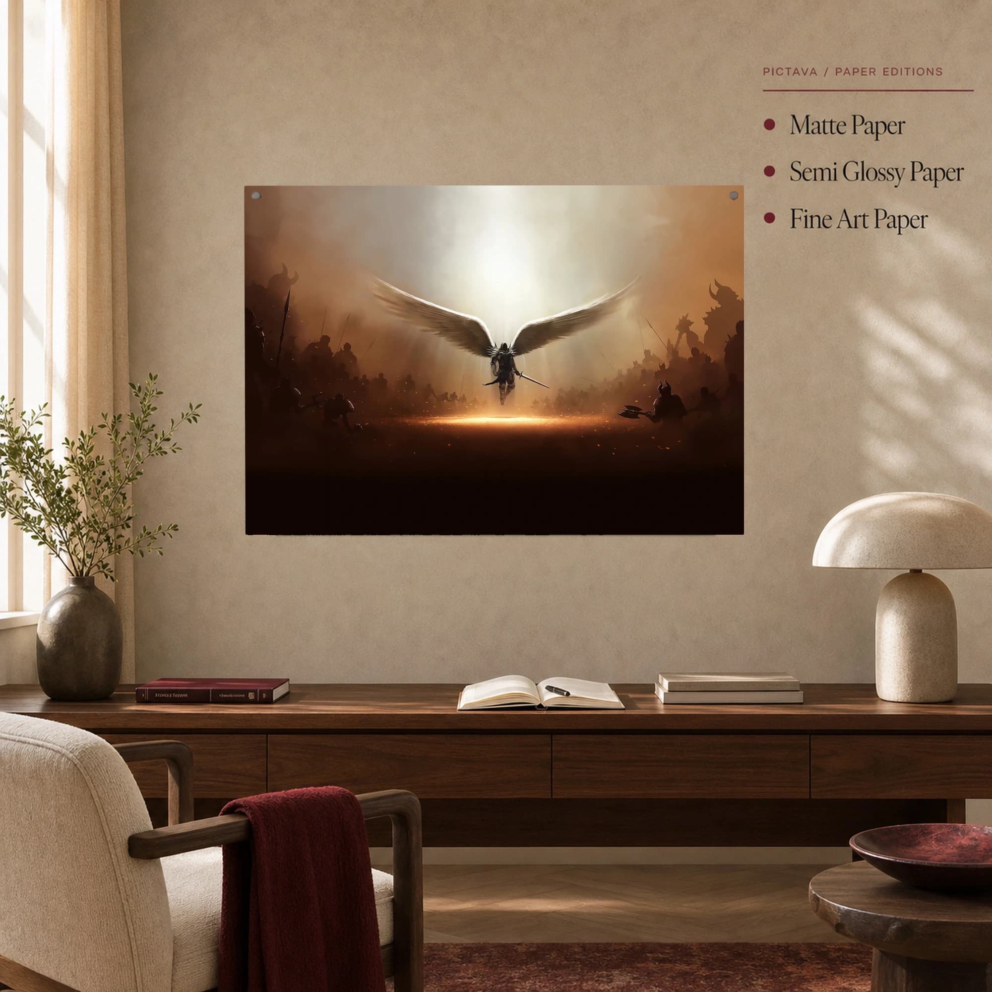 Archangel of Divine Light Dark Fantasy Wall Art, view 4