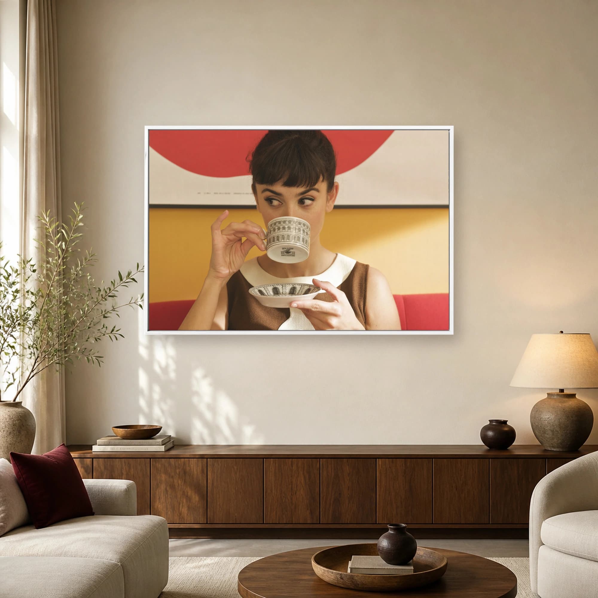 Mid-Century Sip Retro Woman Vintage Wall Art Print, view 2