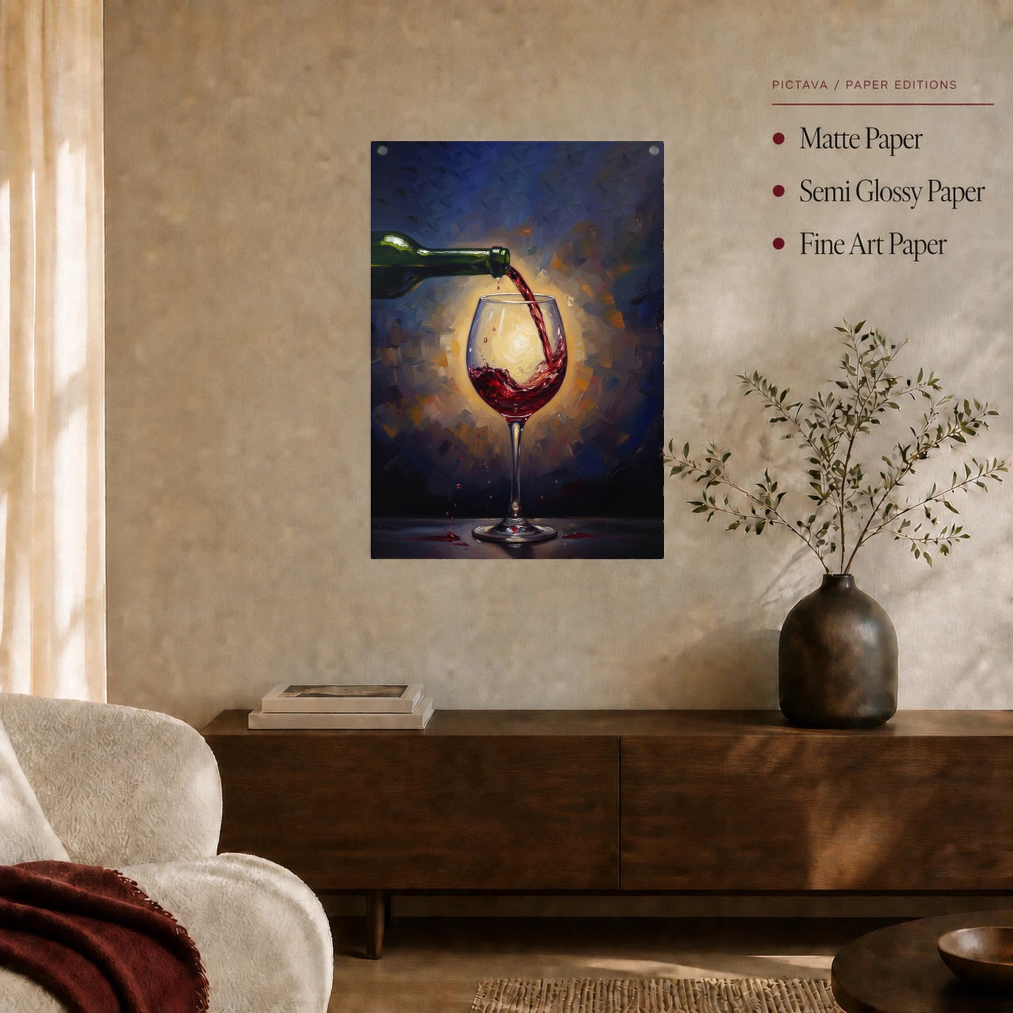 Crimson Pour Fine Art Canvas Print, view 4