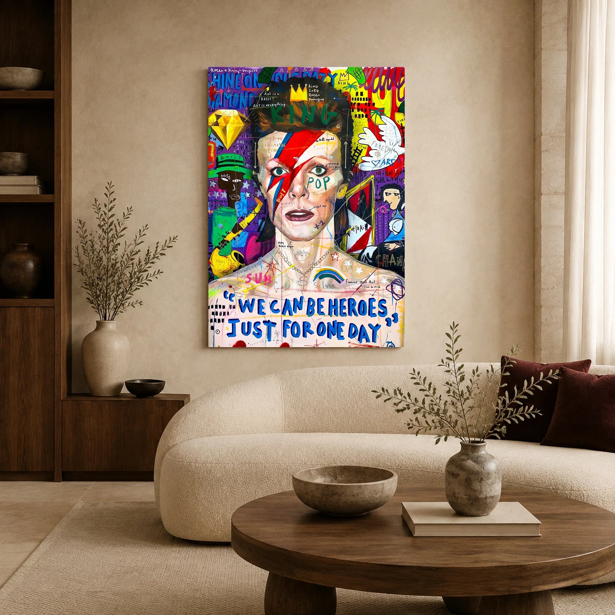 David Bowie Heroes Pop Art Canvas Print, view 5