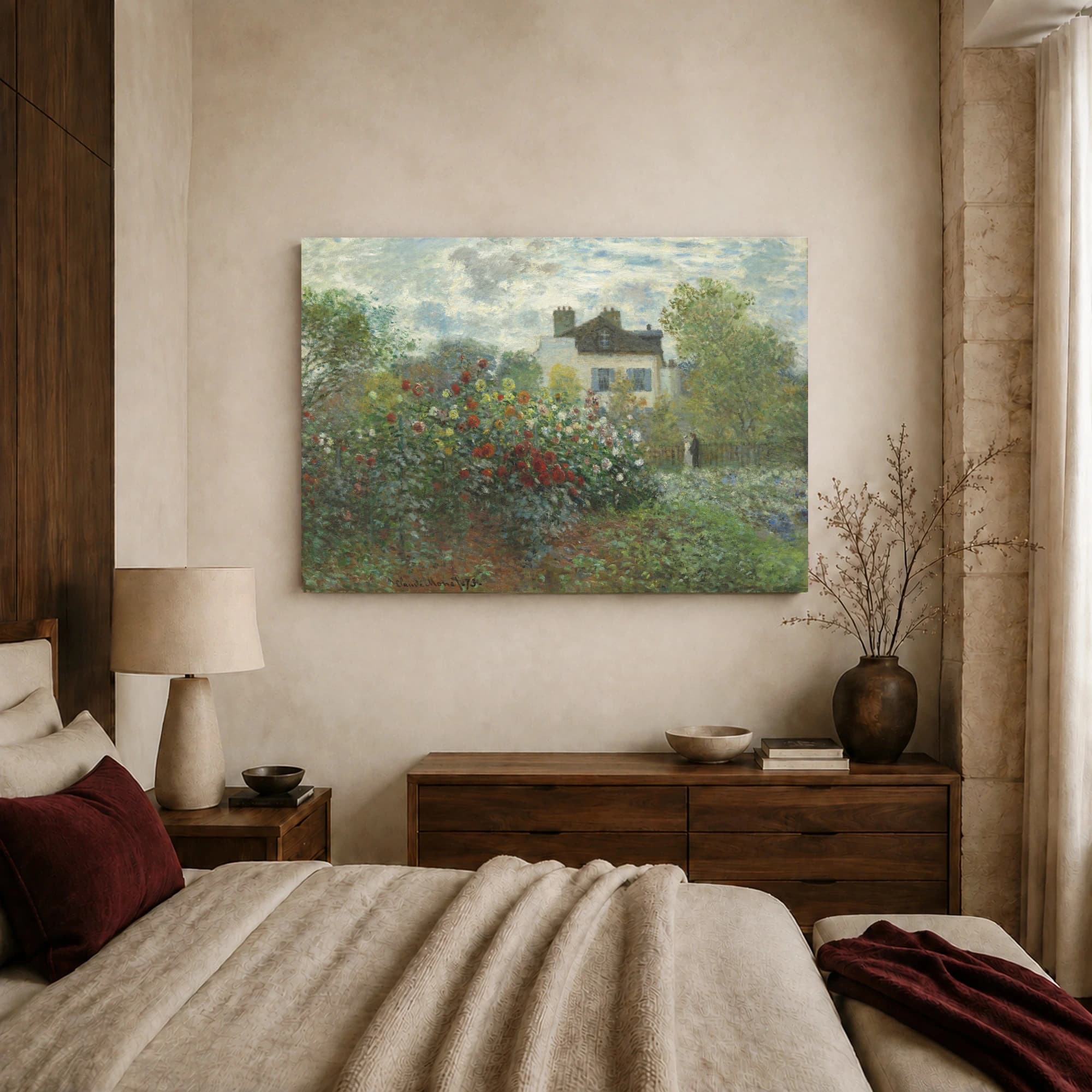 Claude Monet The Artist's Garden at Argenteuil Canvas Print, view 6