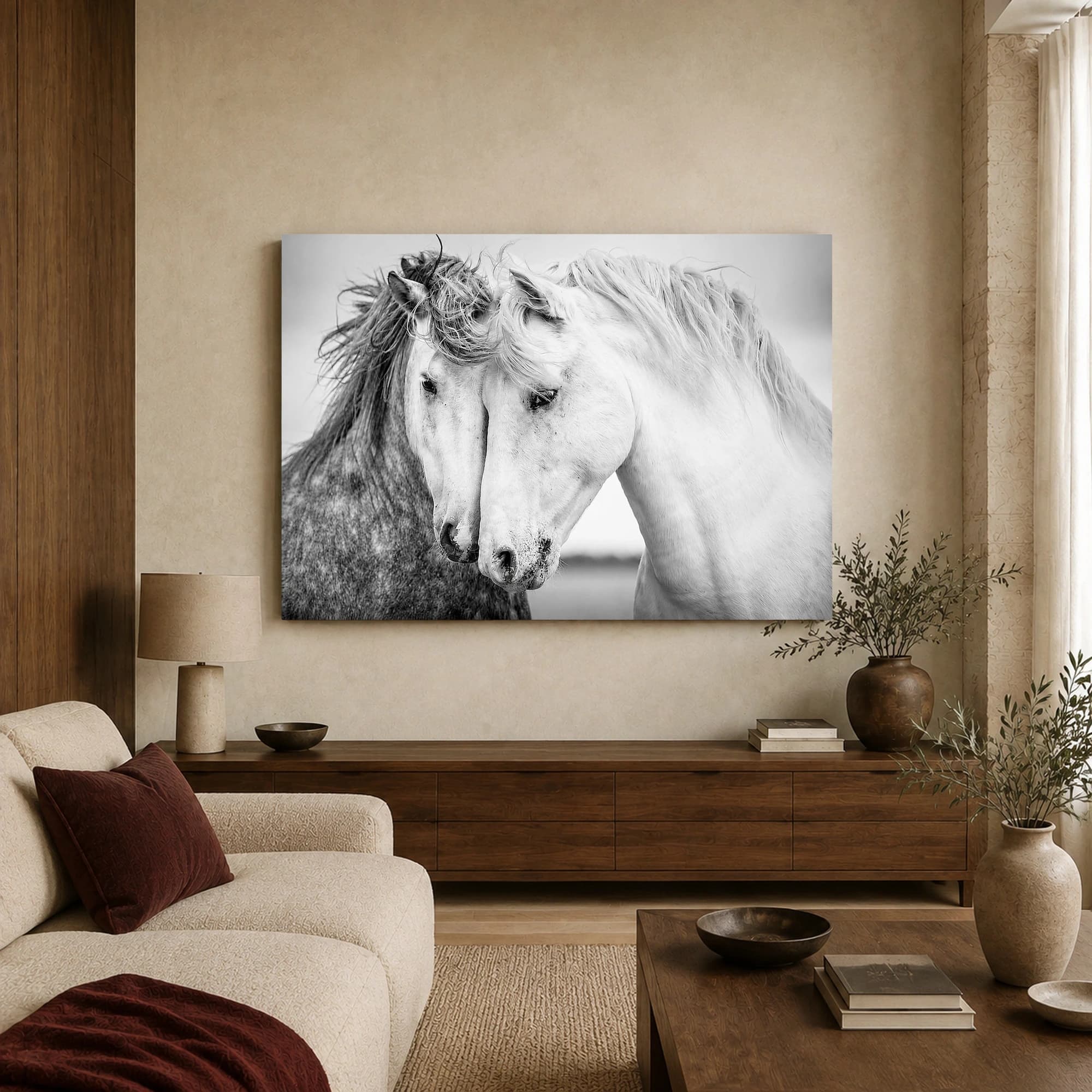 Equine Harmony Black and White Horse Fine Art Photography Print, view 2