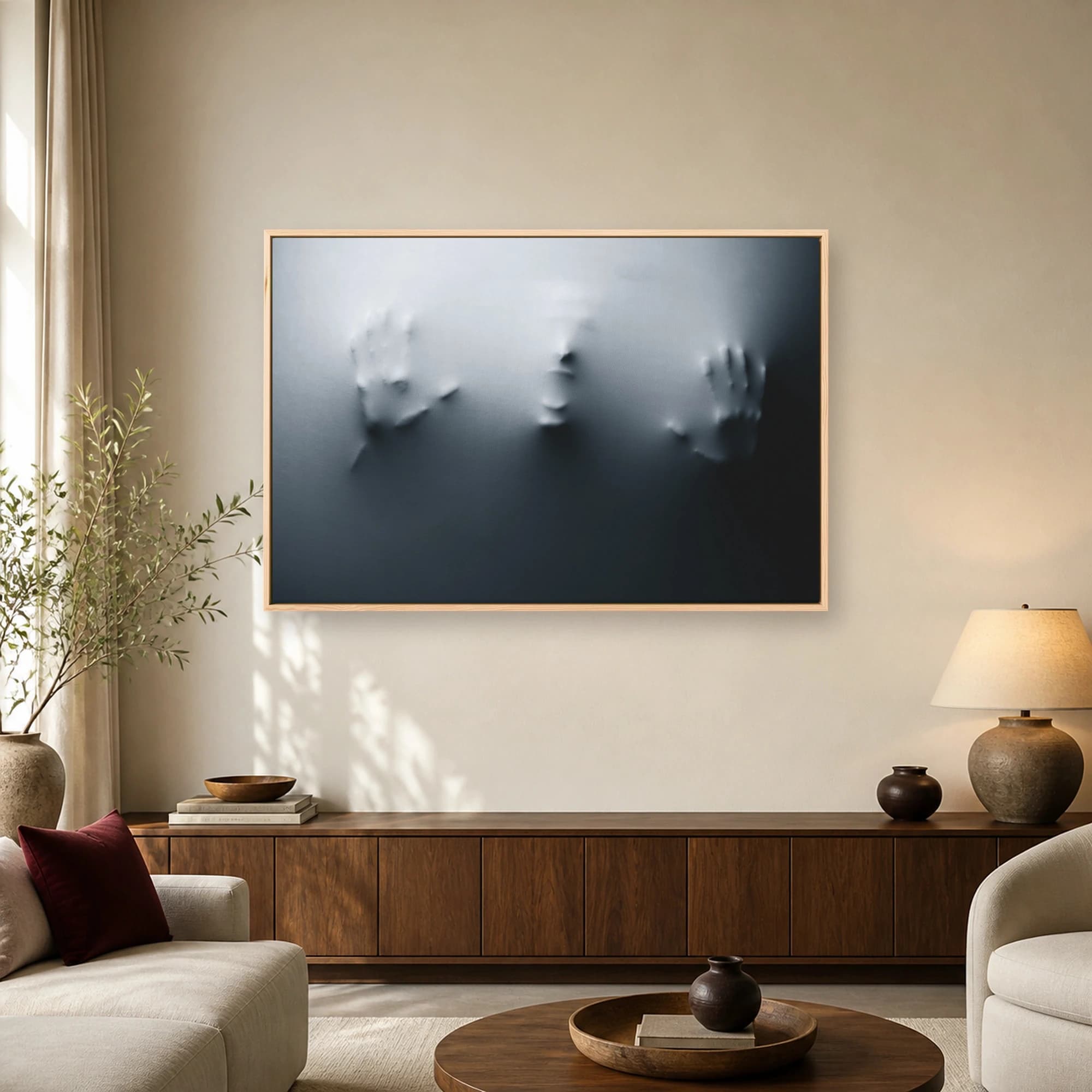 Surrealist Wall Art Veiled Human Face Canvas Print, view 2