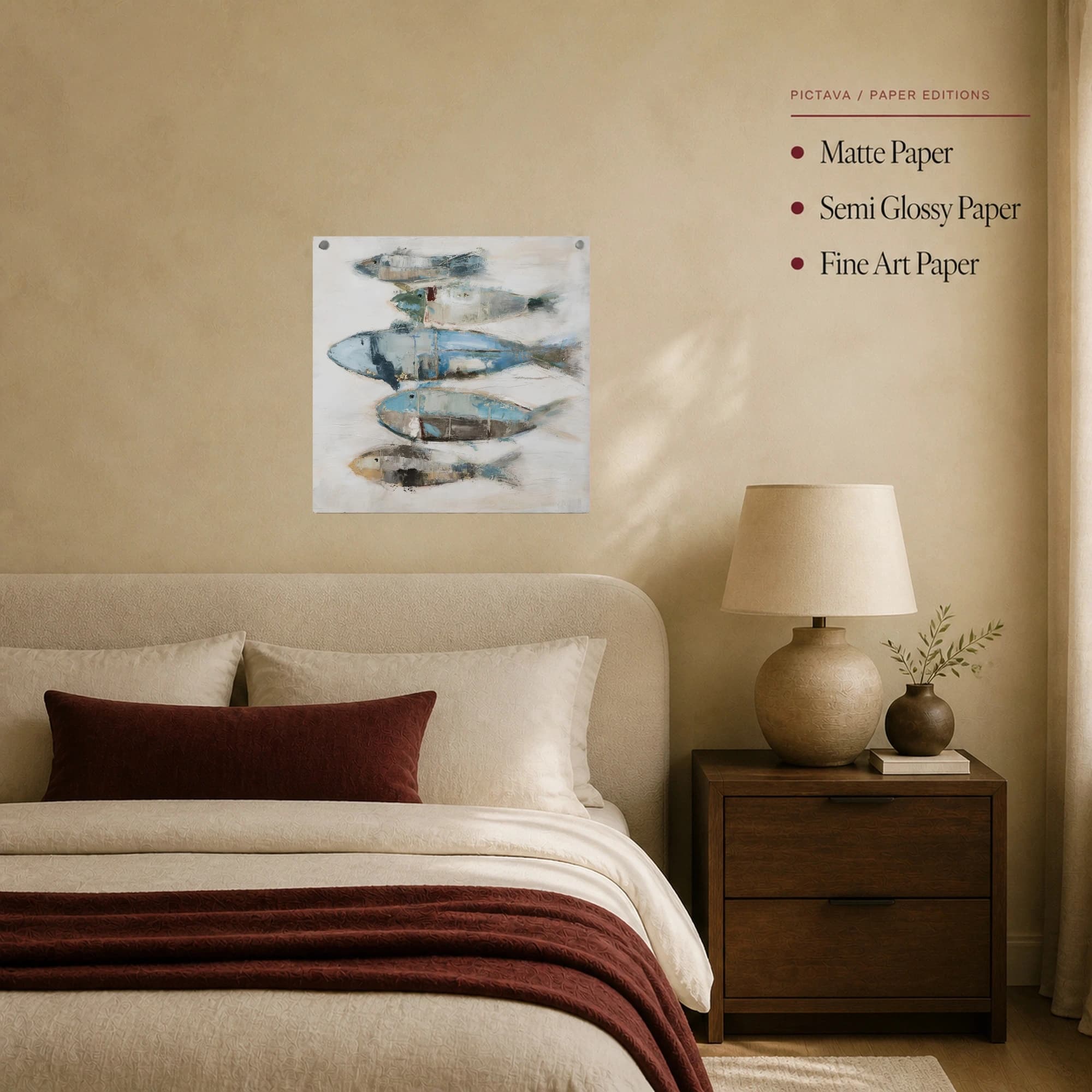 Stacked Coastal Fish Abstract Wall Art Canvas, view 8