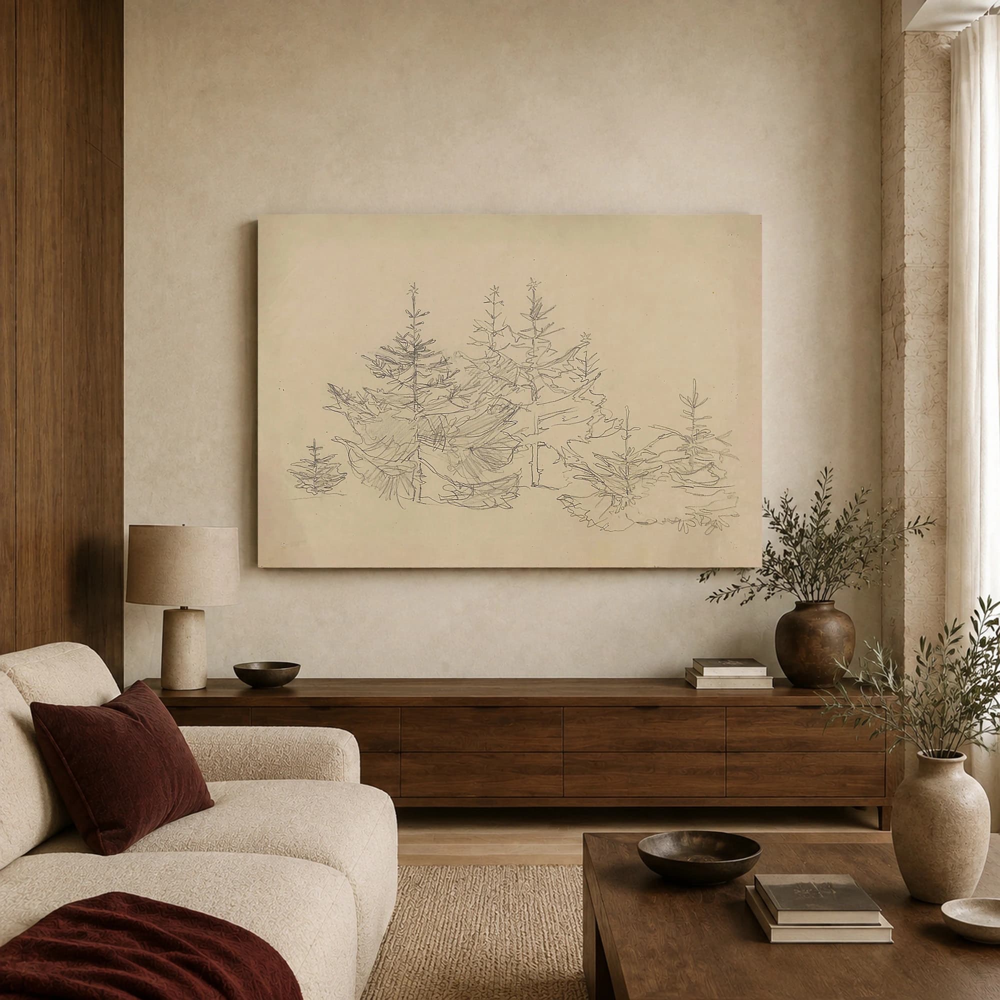 Sketches of Evergreens Vintage Botanical Print, view 2