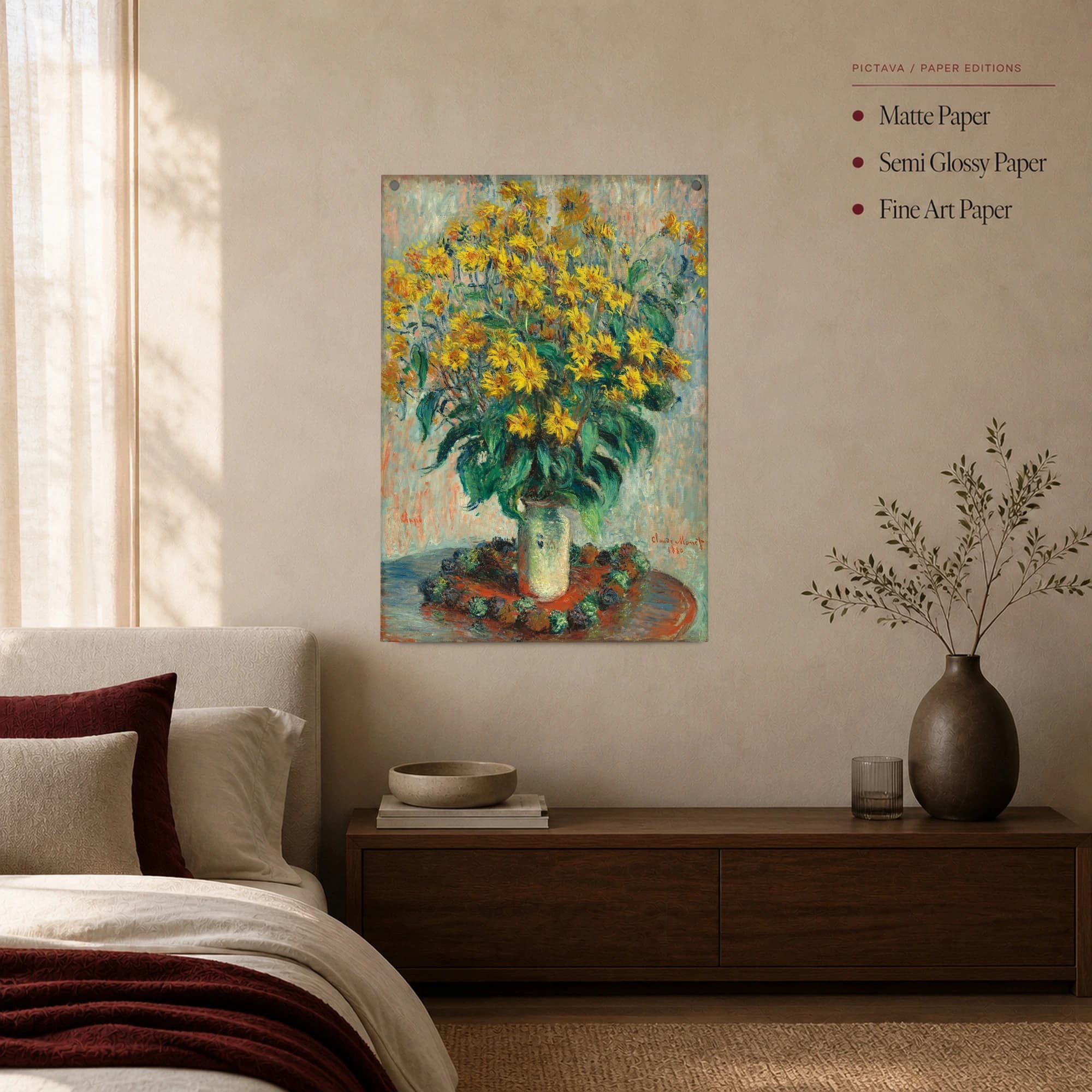 Claude Monet Bouquet of Sunflowers Fine Art Canvas Print, view 4