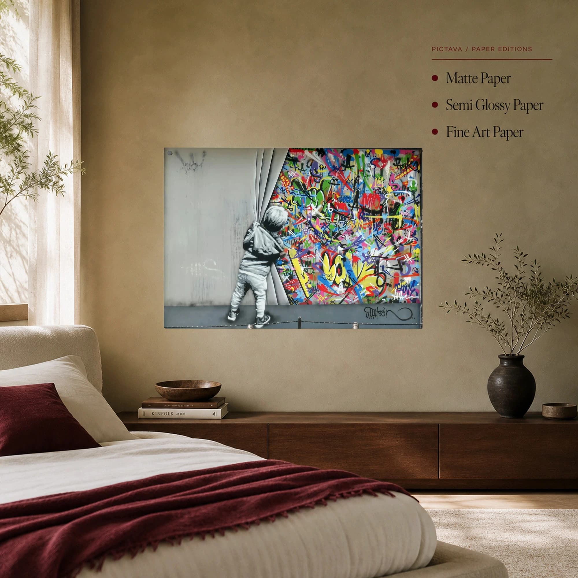 Peeling Back Color Graffiti Street Art Canvas Print, view 7