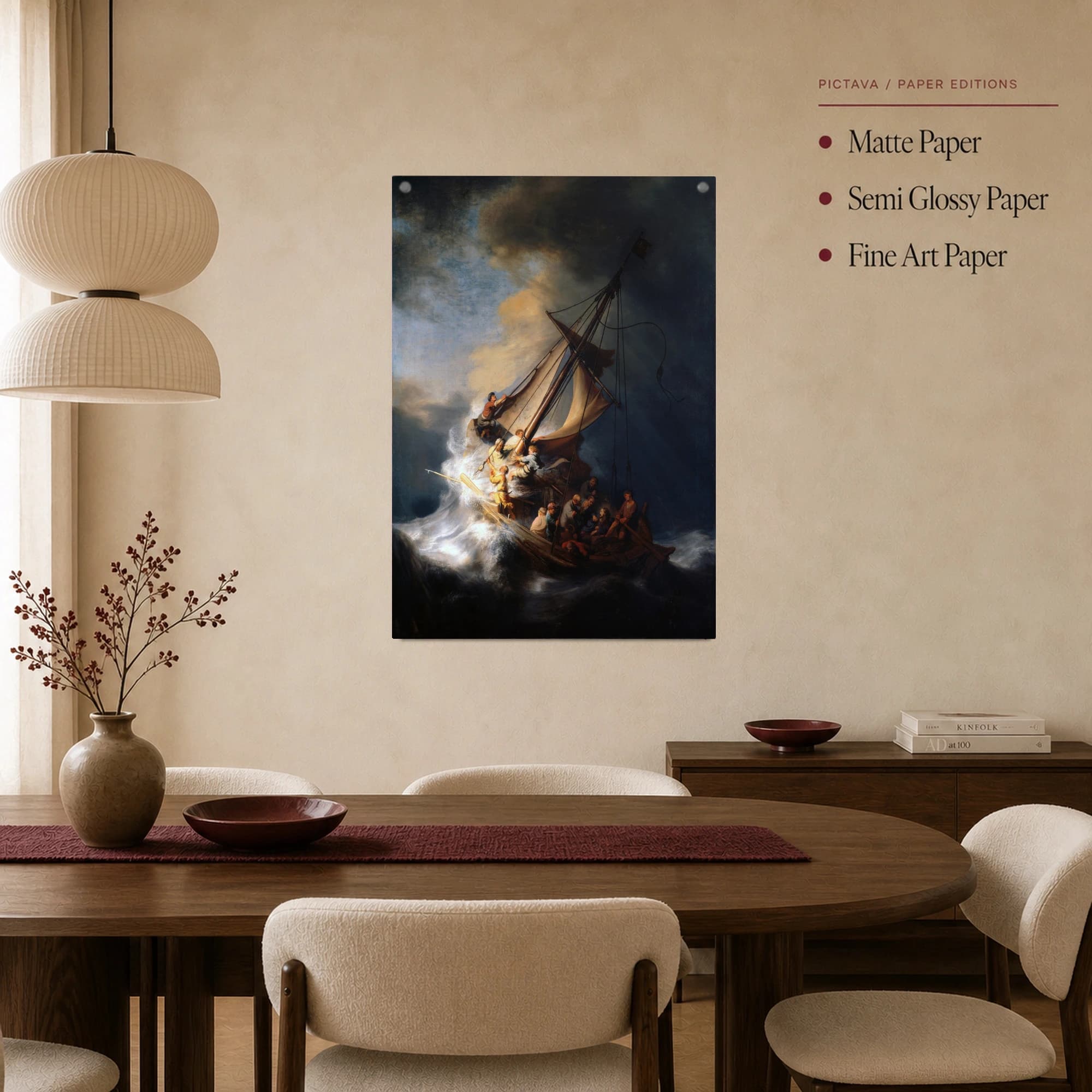 Rembrandt Storm on the Sea of Galilee Fine Art Canvas Print, view 3