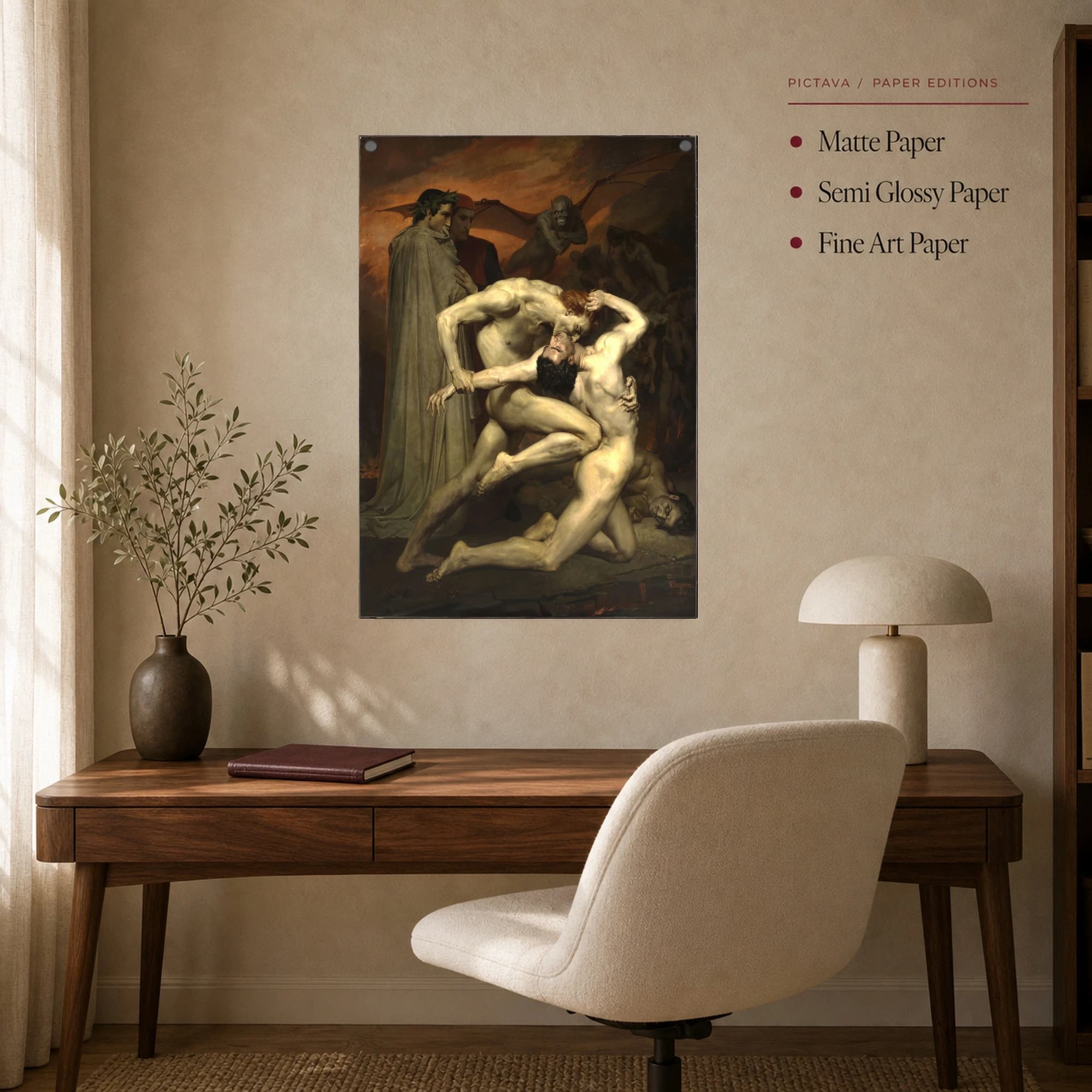 Dante and Virgil in Hell Canvas Art Print, view 7