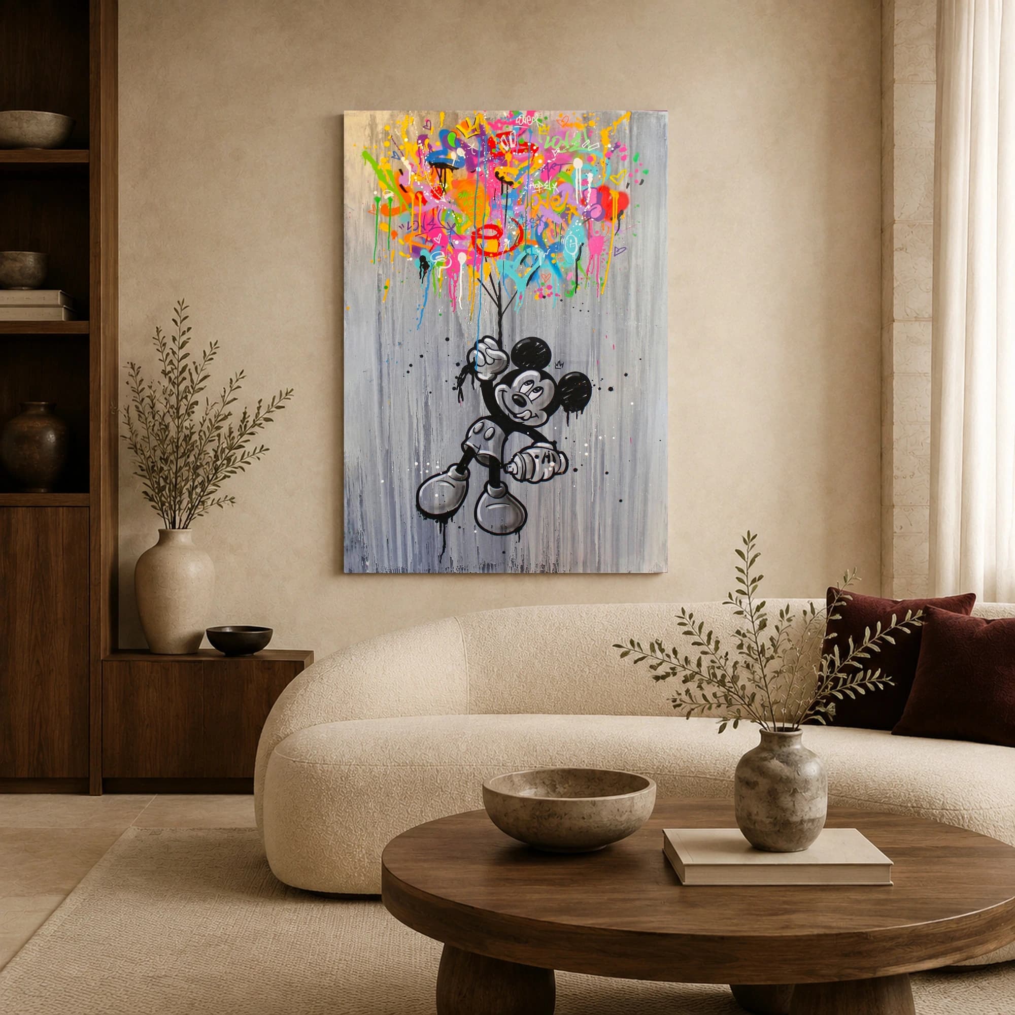 Graffiti Mickey Mouse Street Art Canvas Print, view 4