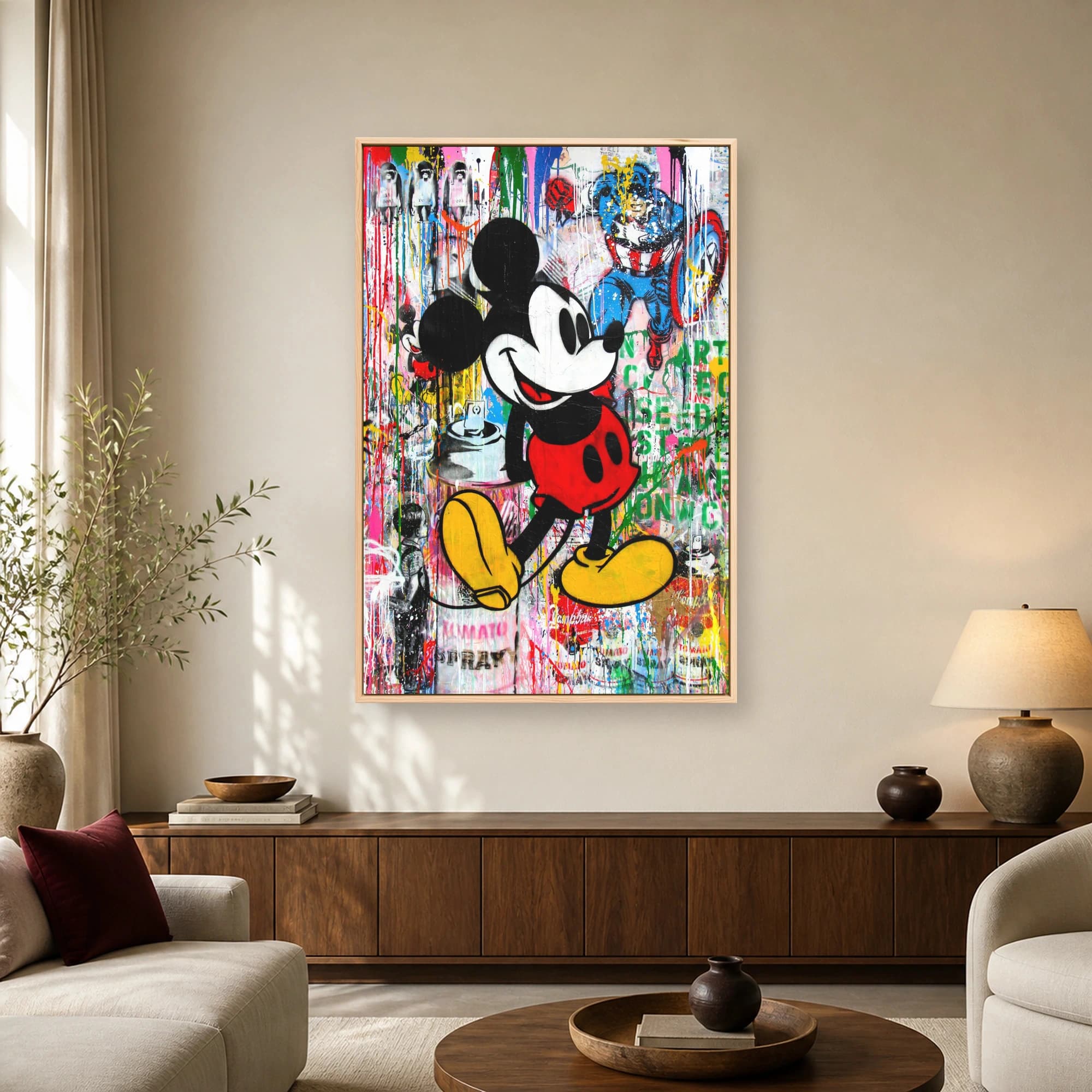 Mickey Mouse Urban Street Art Canvas Print, view 3