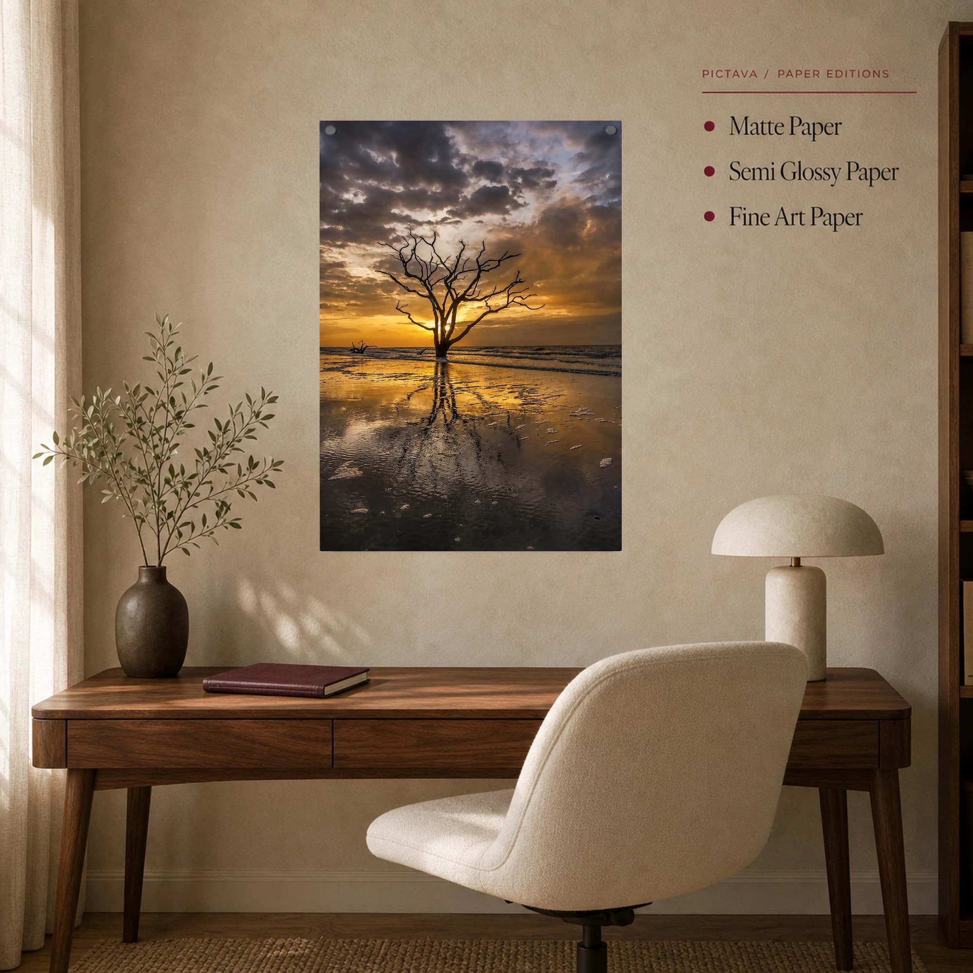 Golden Twilight Coastal Tree Fine Art Print, view 7