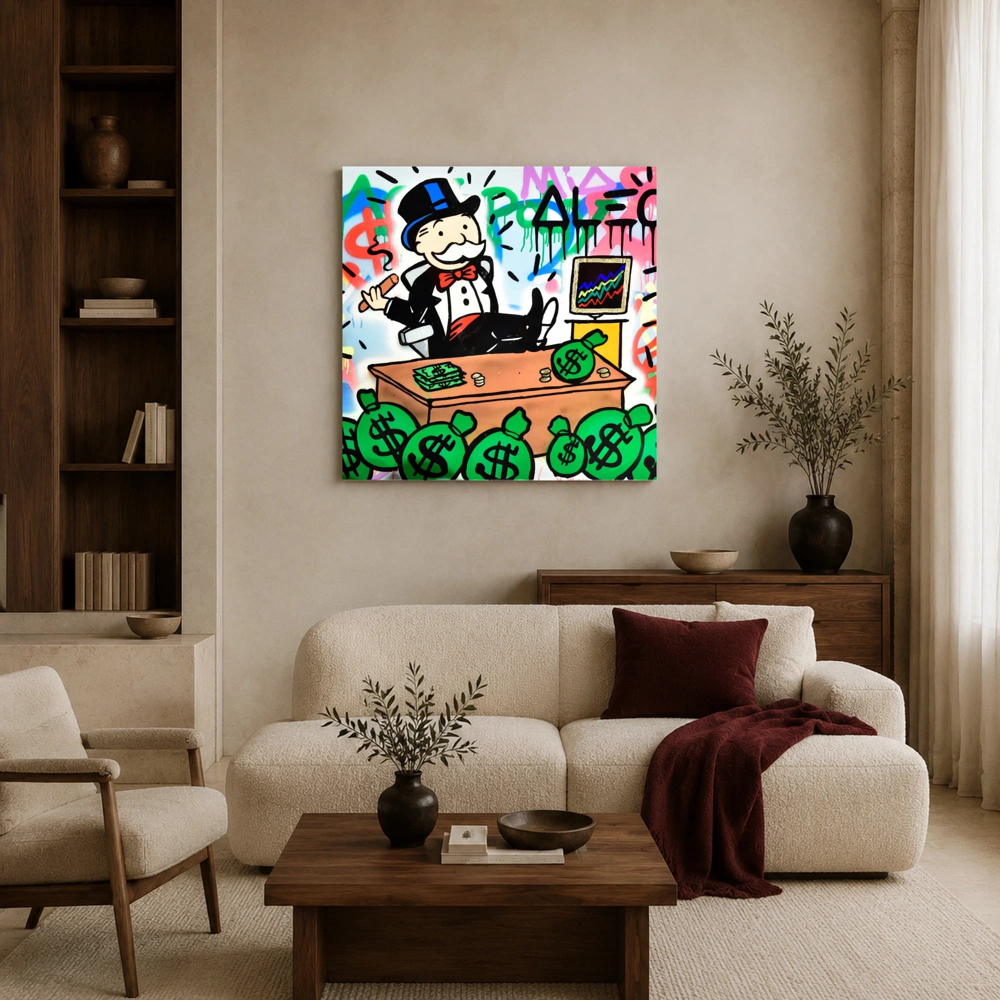 Monopoly Man Wealth Pop Art Canvas Print, view 6
