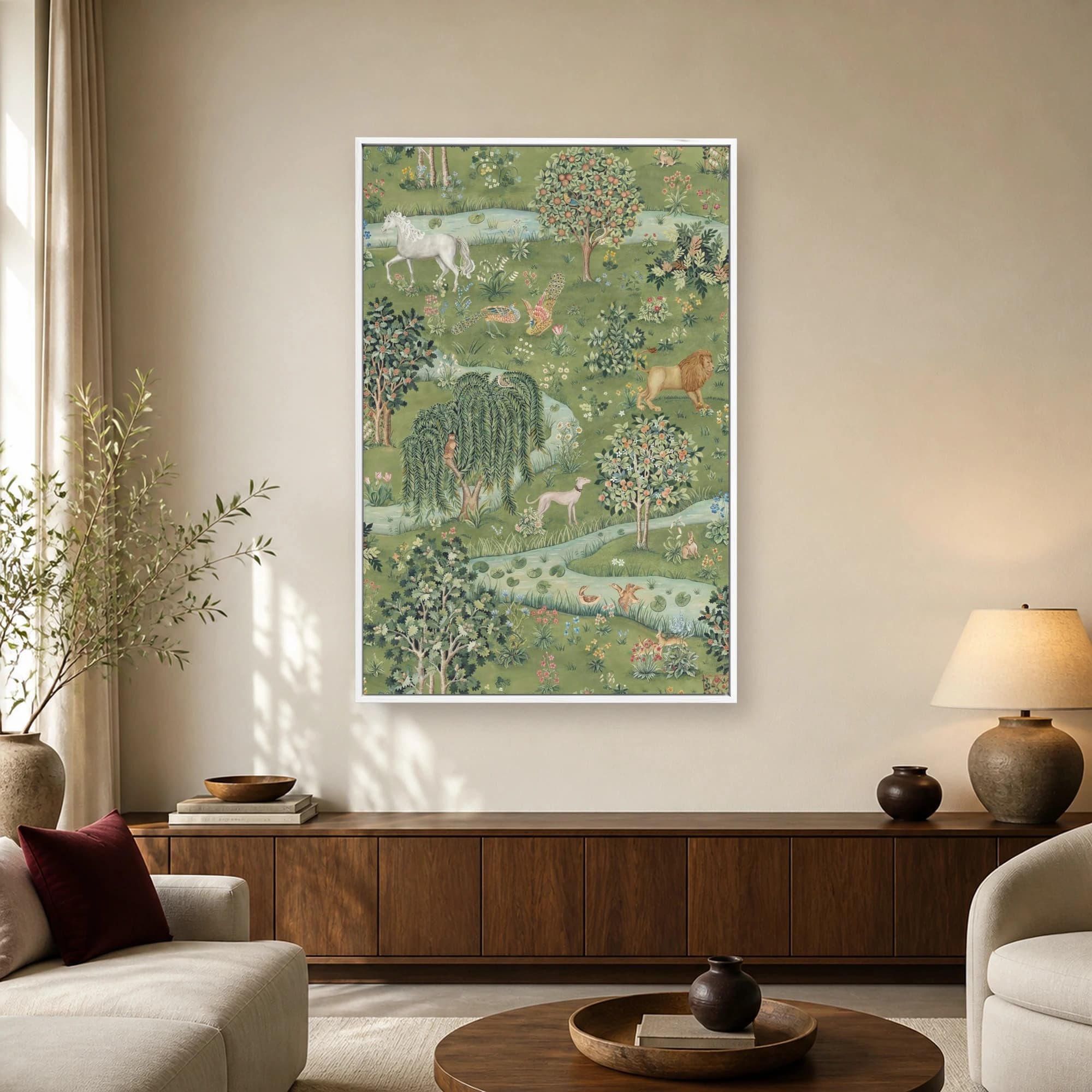 Vintage Pastoral Wildlife Garden Tapestry Wall Art, view 2