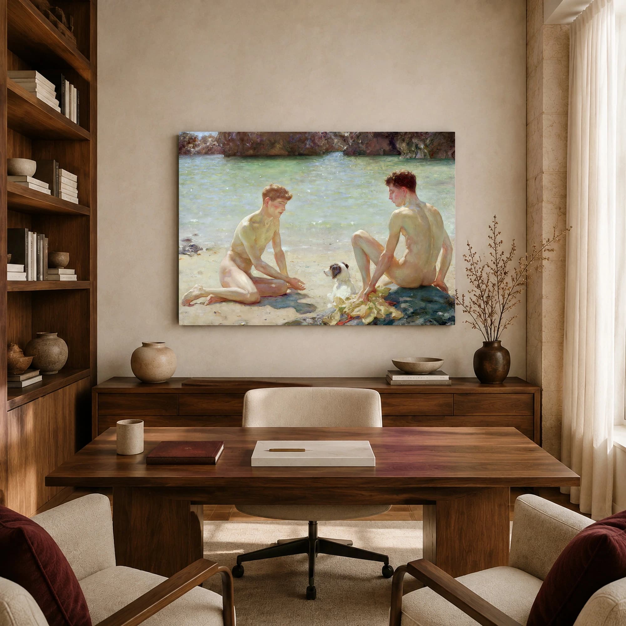 Boys by the Sea Fine Art Coastal Print, view 7