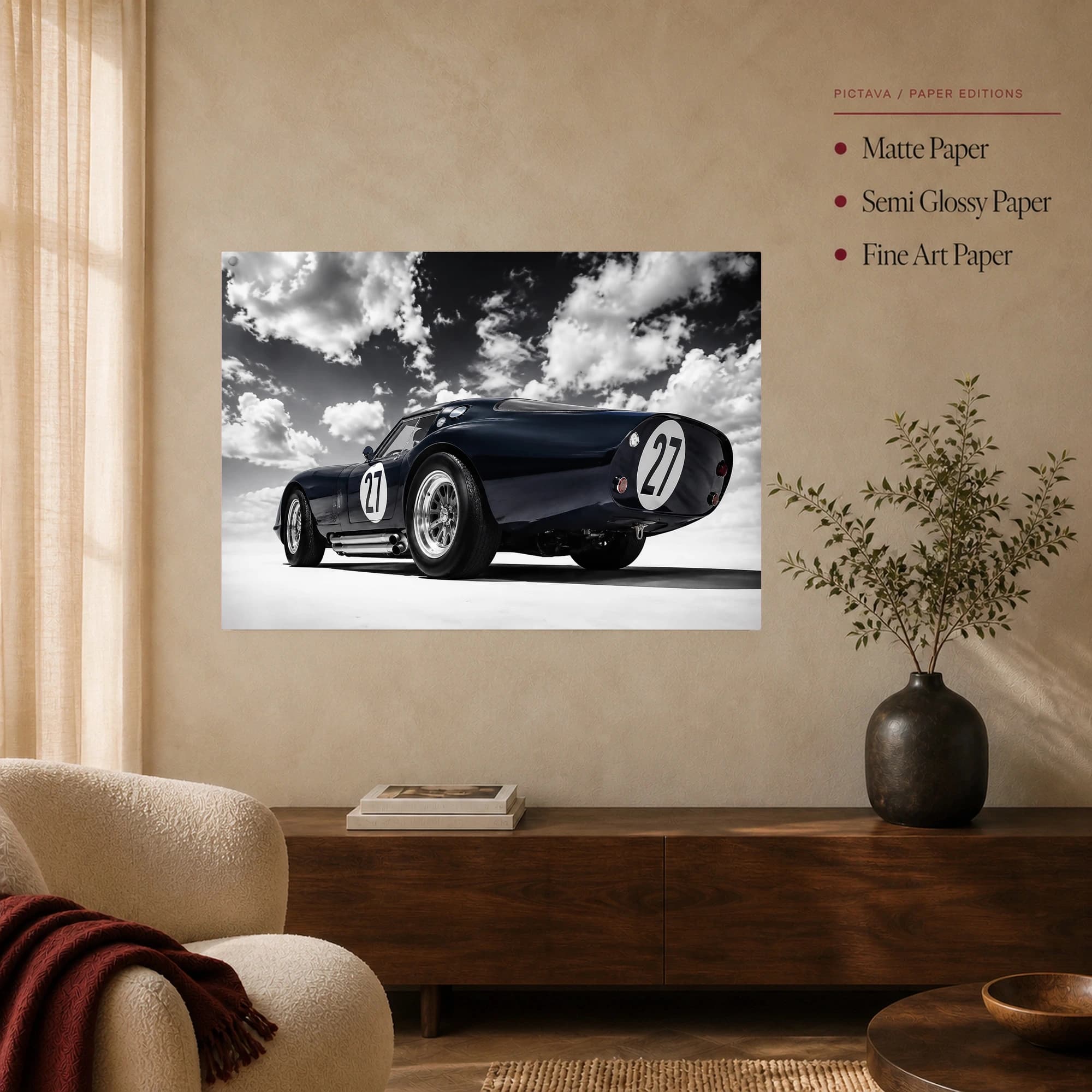 Classic Racing Coupe Number 27 Wall Art Print, view 4