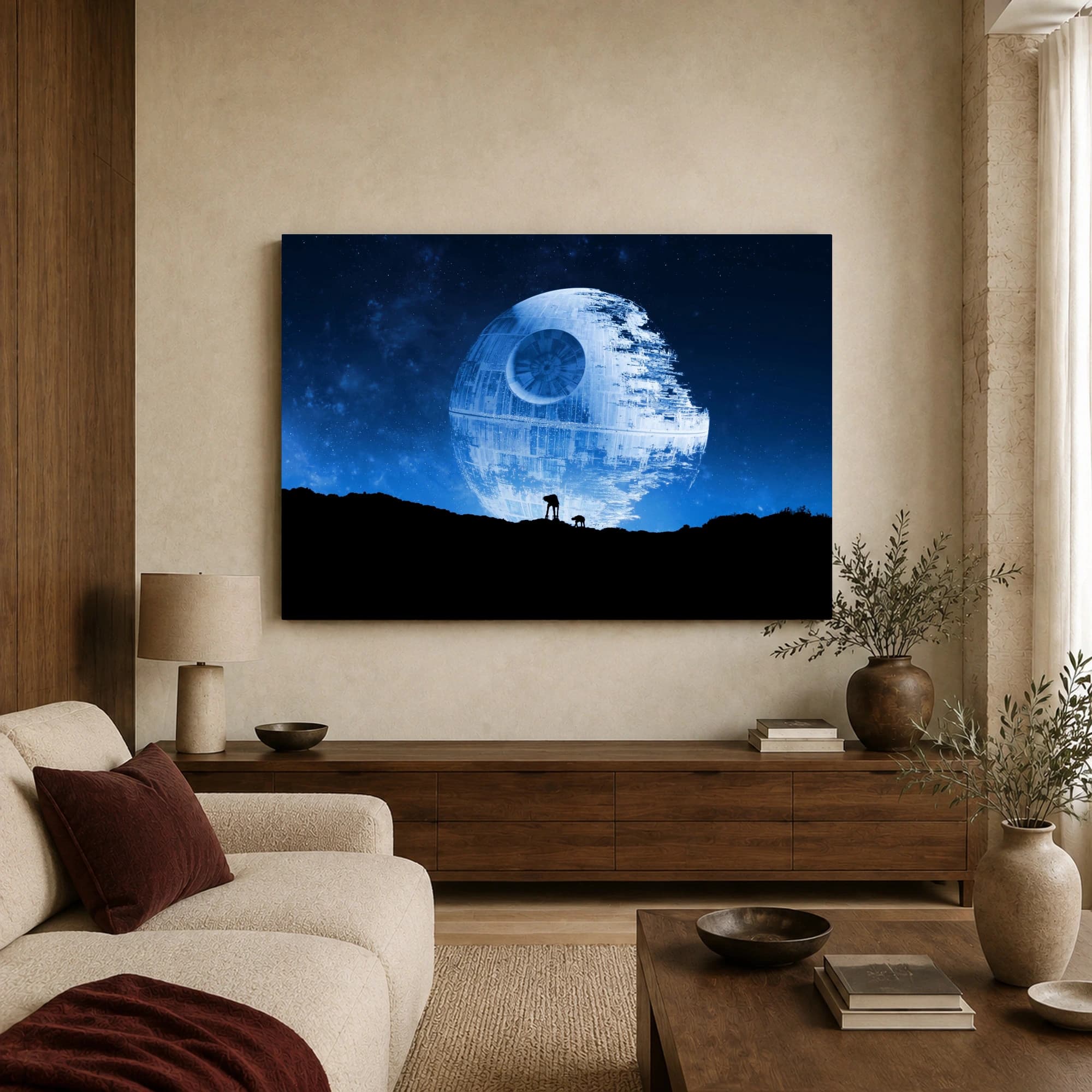 Death Star Horizon Sci-Fi Canvas Print, view 3