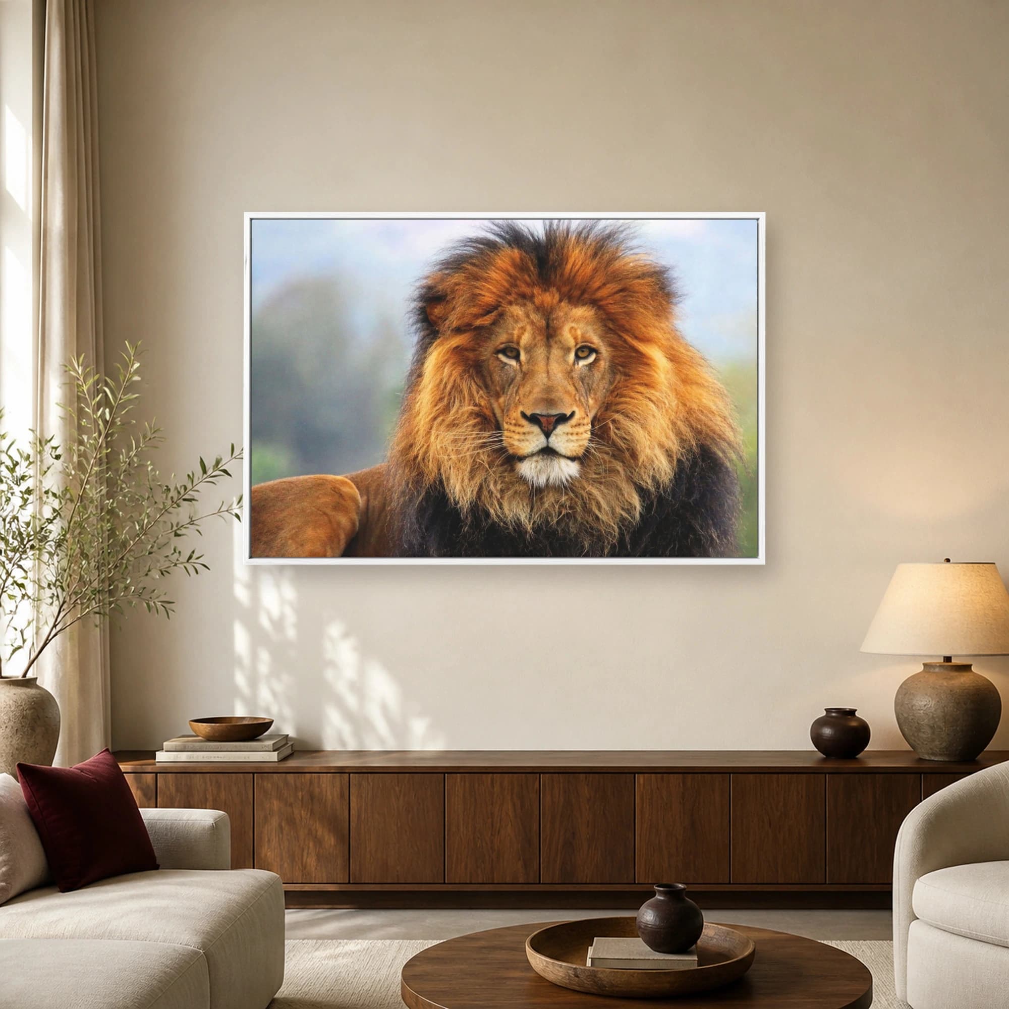 Majestic Lion Portrait Canvas Print, view 2