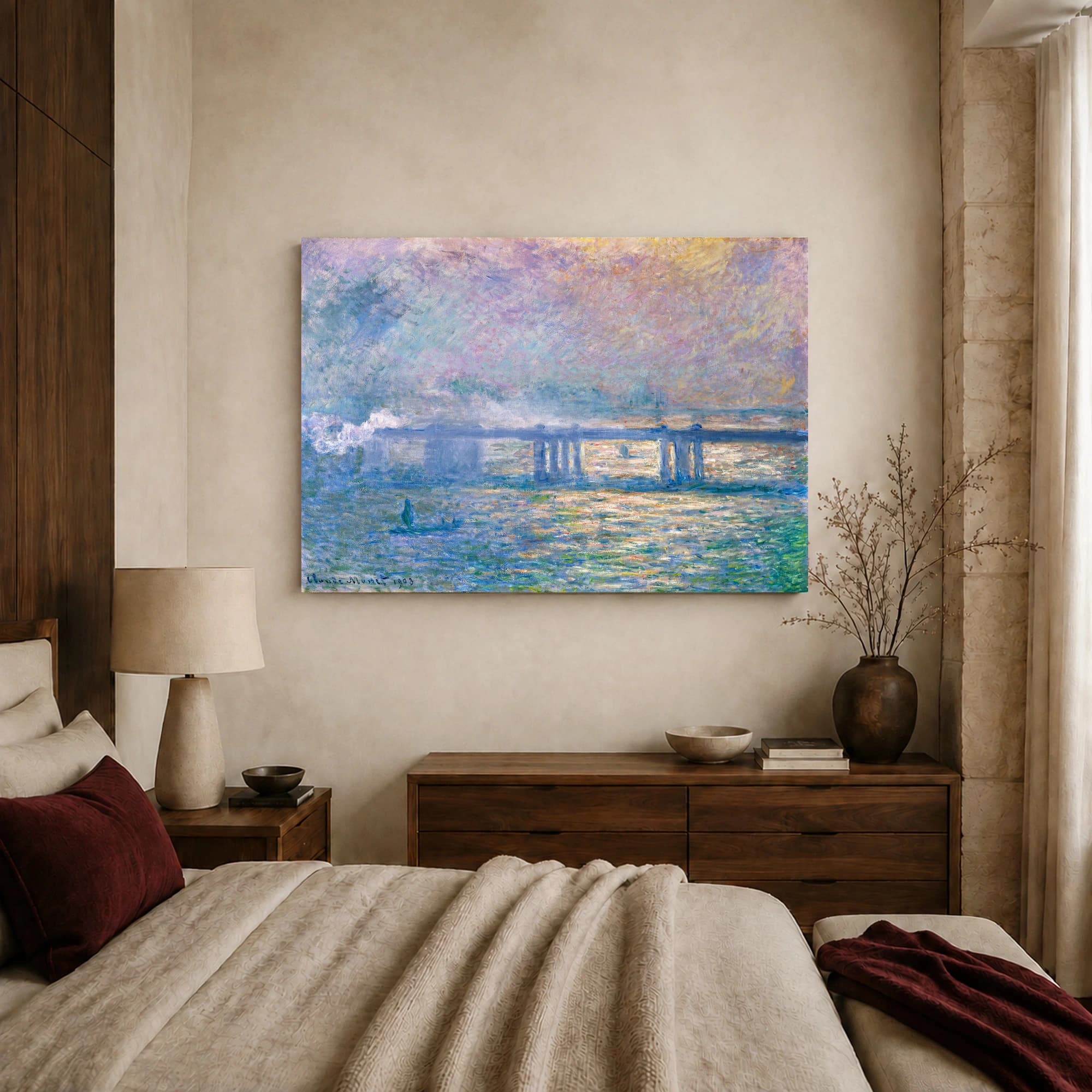 Charing Cross Bridge Canvas Print by Claude Monet, view 7