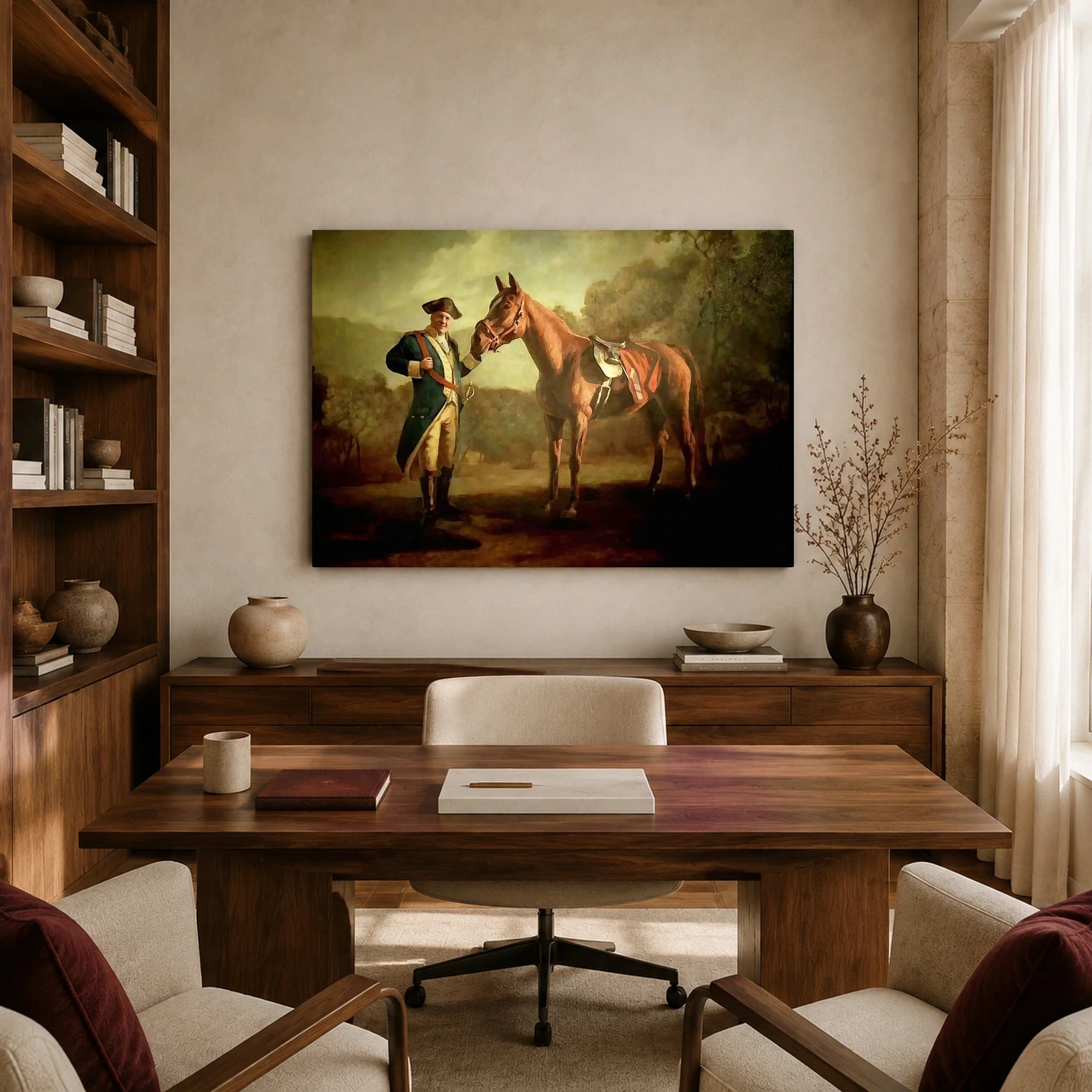 18th Century Officer Equestrian Portrait Wall Art Canvas Print, view 8