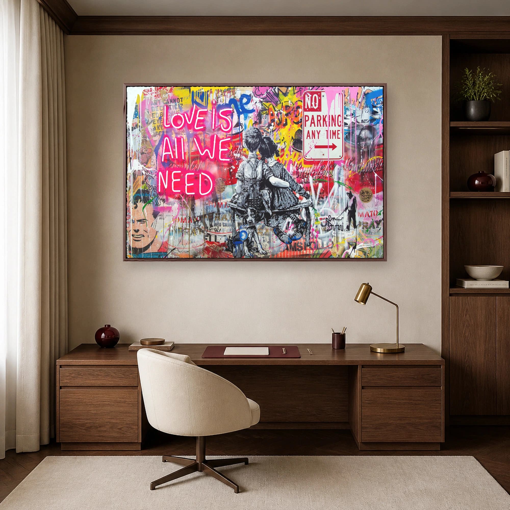 Love Is All We Need Street Art Canvas Print, view 6