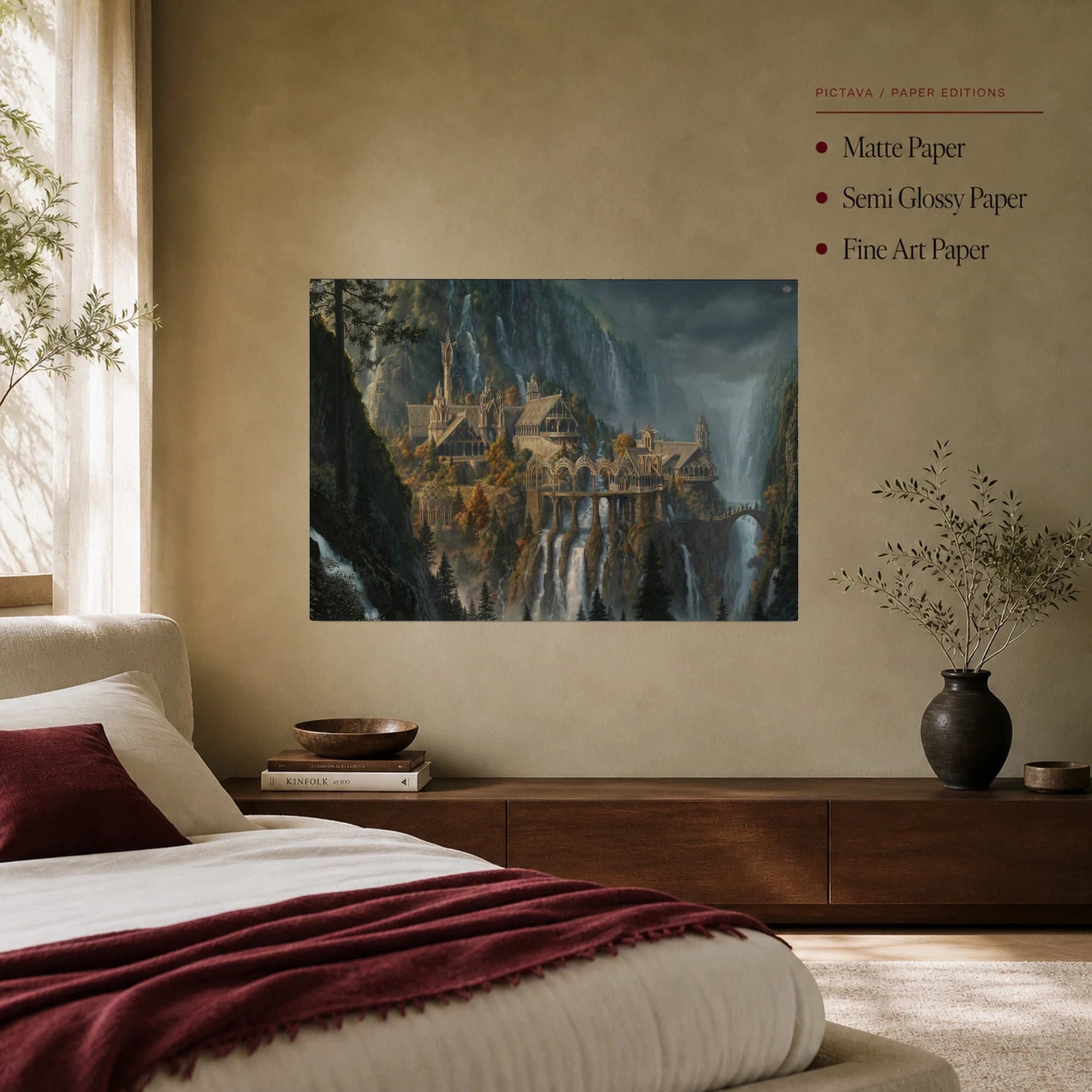 Elven Valley Citadel Fantasy Landscape Wall Art, view 7