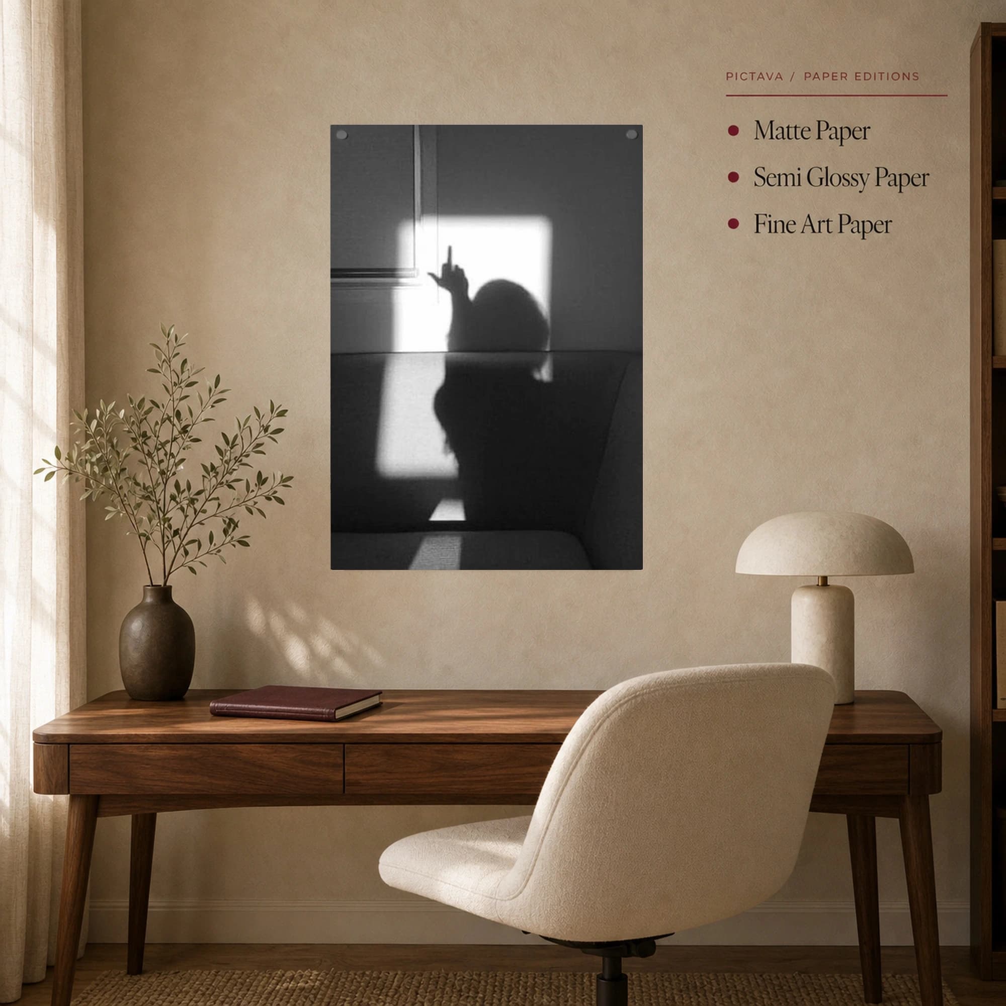 Shadow Defiance Black and White Wall Art, view 8