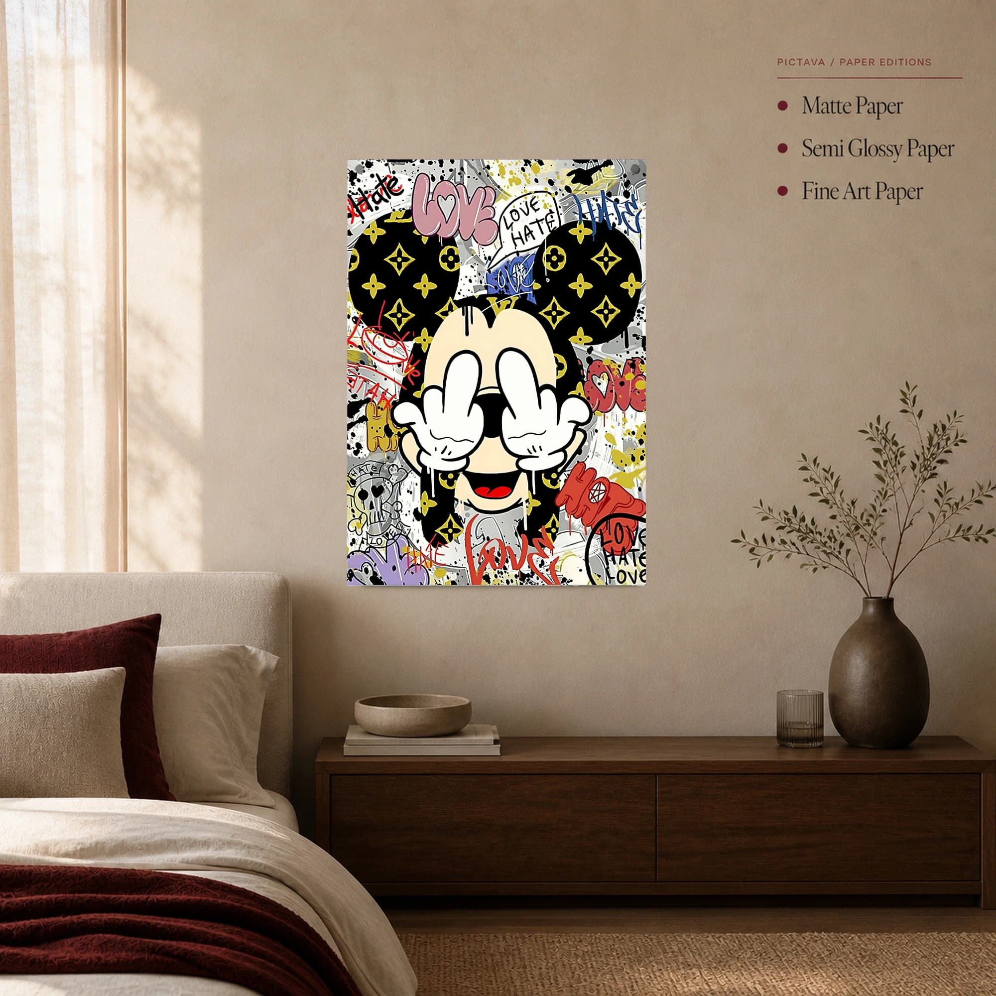 Urban Subversion Mickey Pop Art Canvas Print, view 3