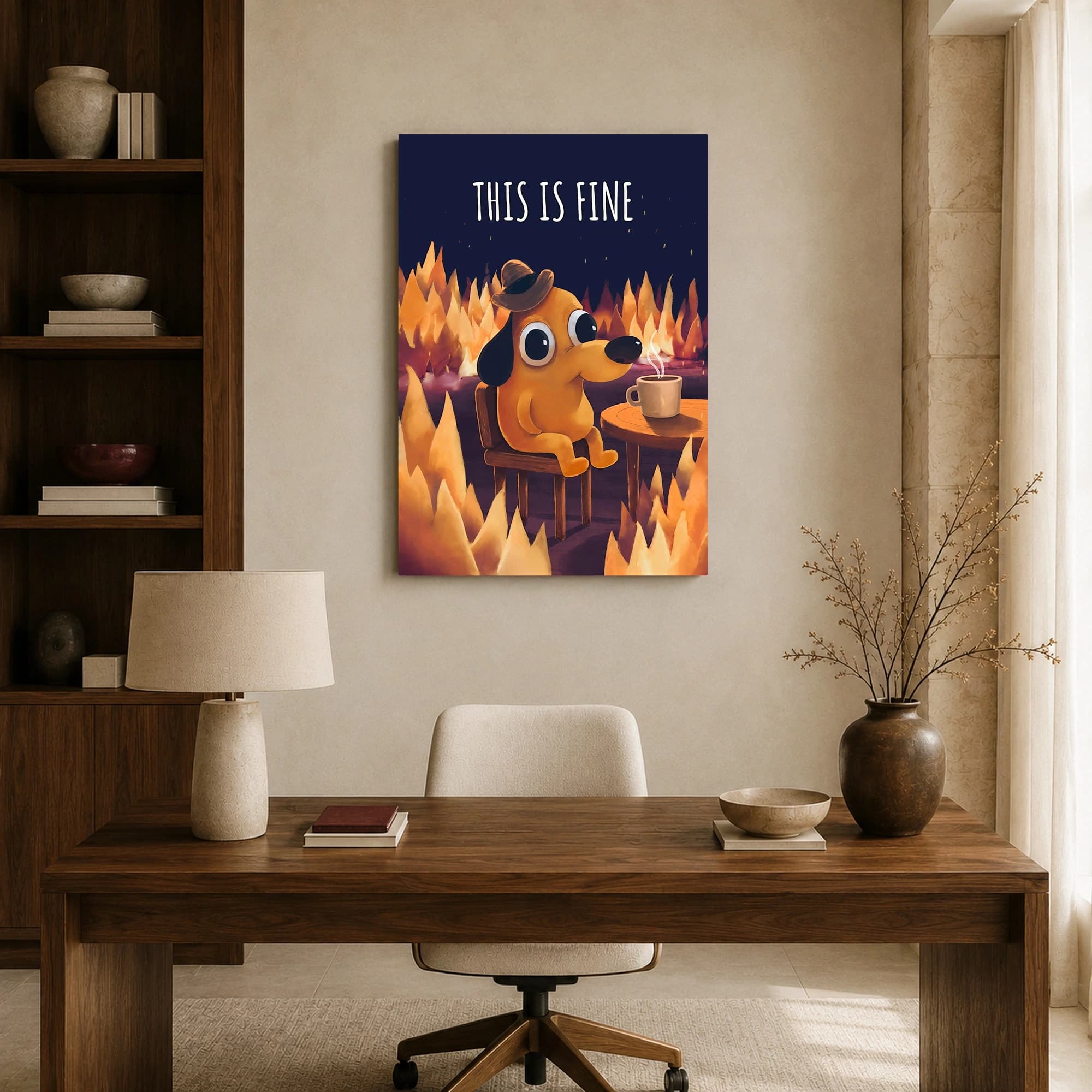 This Is Fine Dog Meme Wall Art, view 8