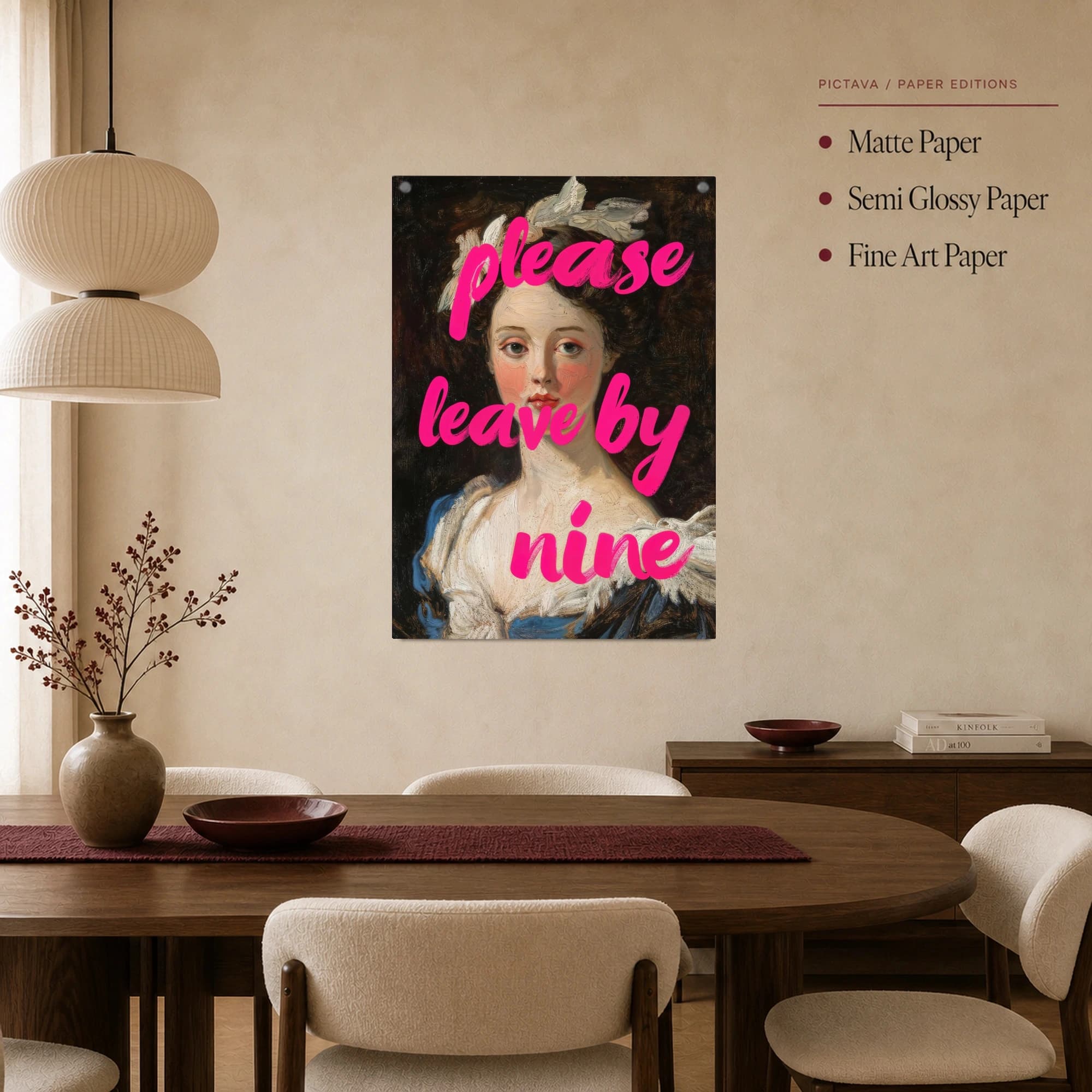 Please Leave By Nine Funny Classical Portrait Wall Art, view 3