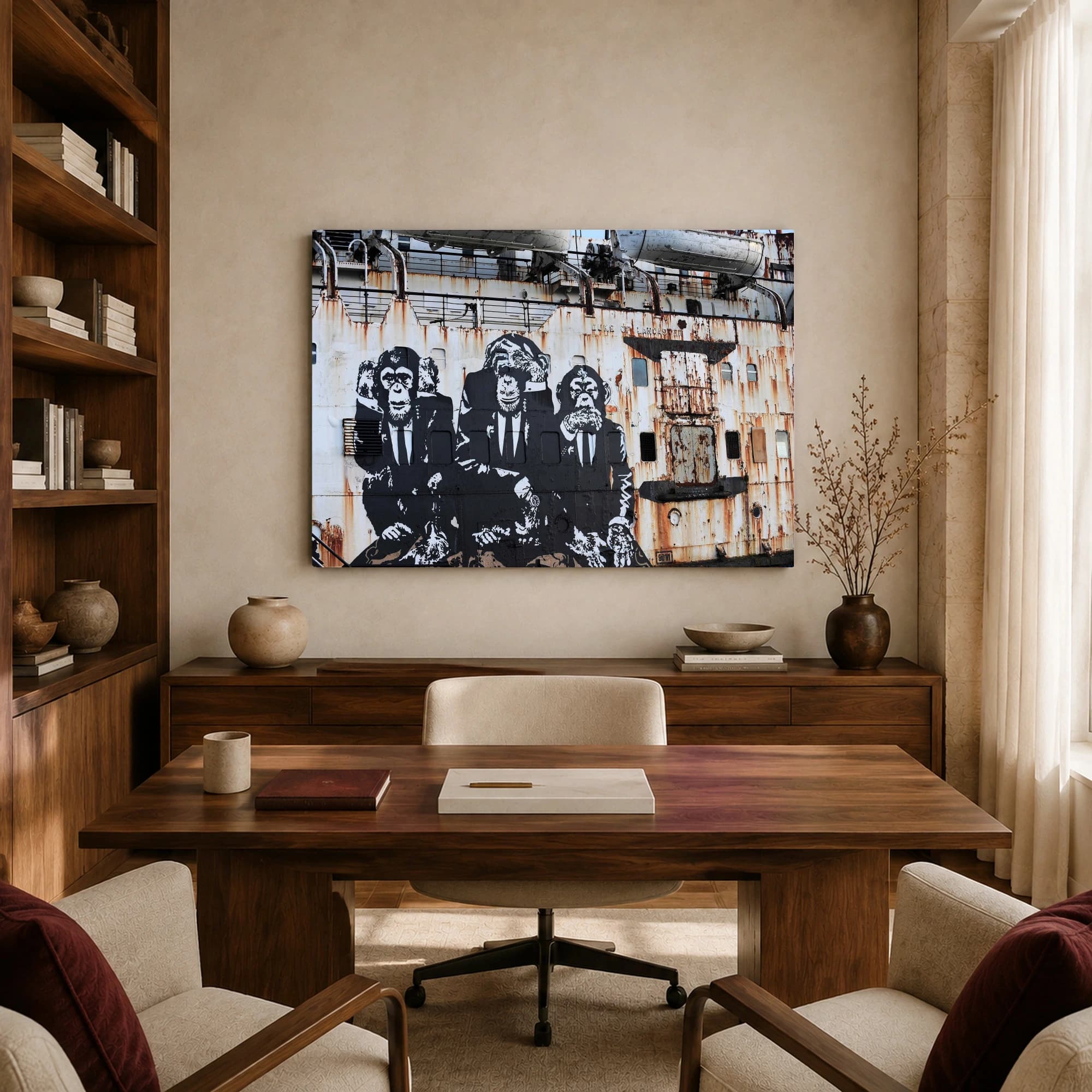 Three Wise Chimps Street Art Canvas Print, view 8