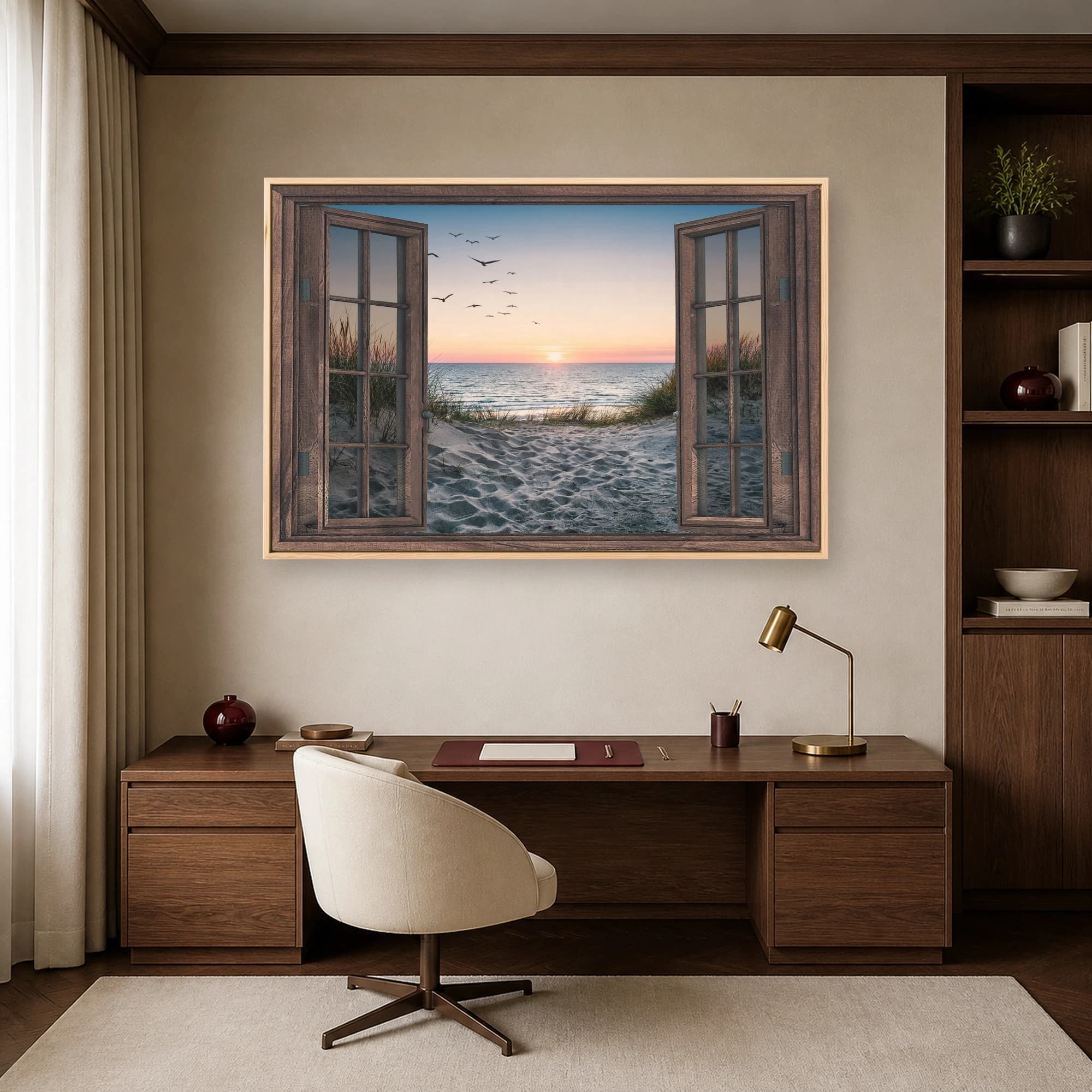 Window to the Ocean Sunset Coastal Wall Art, view 6