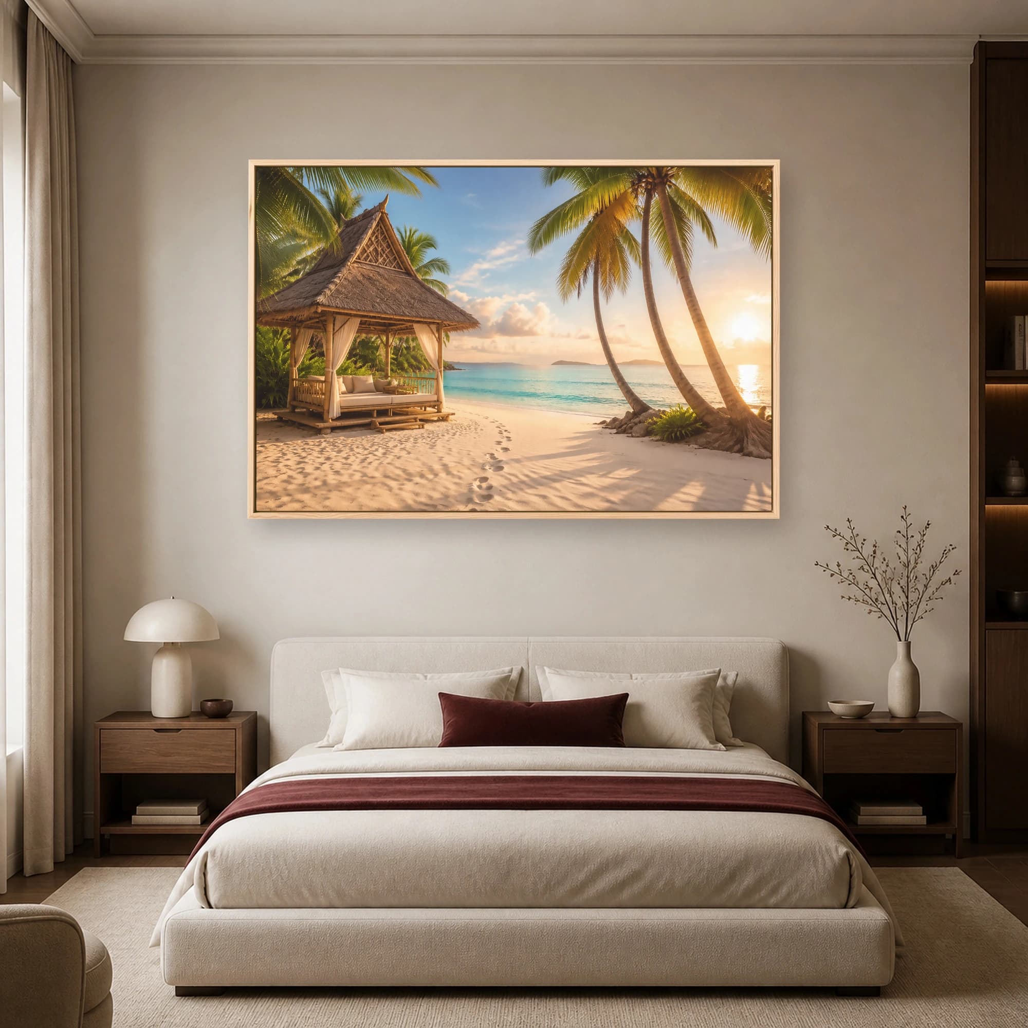Tropical Sunset Beach Pavilion Wall Art, view 4
