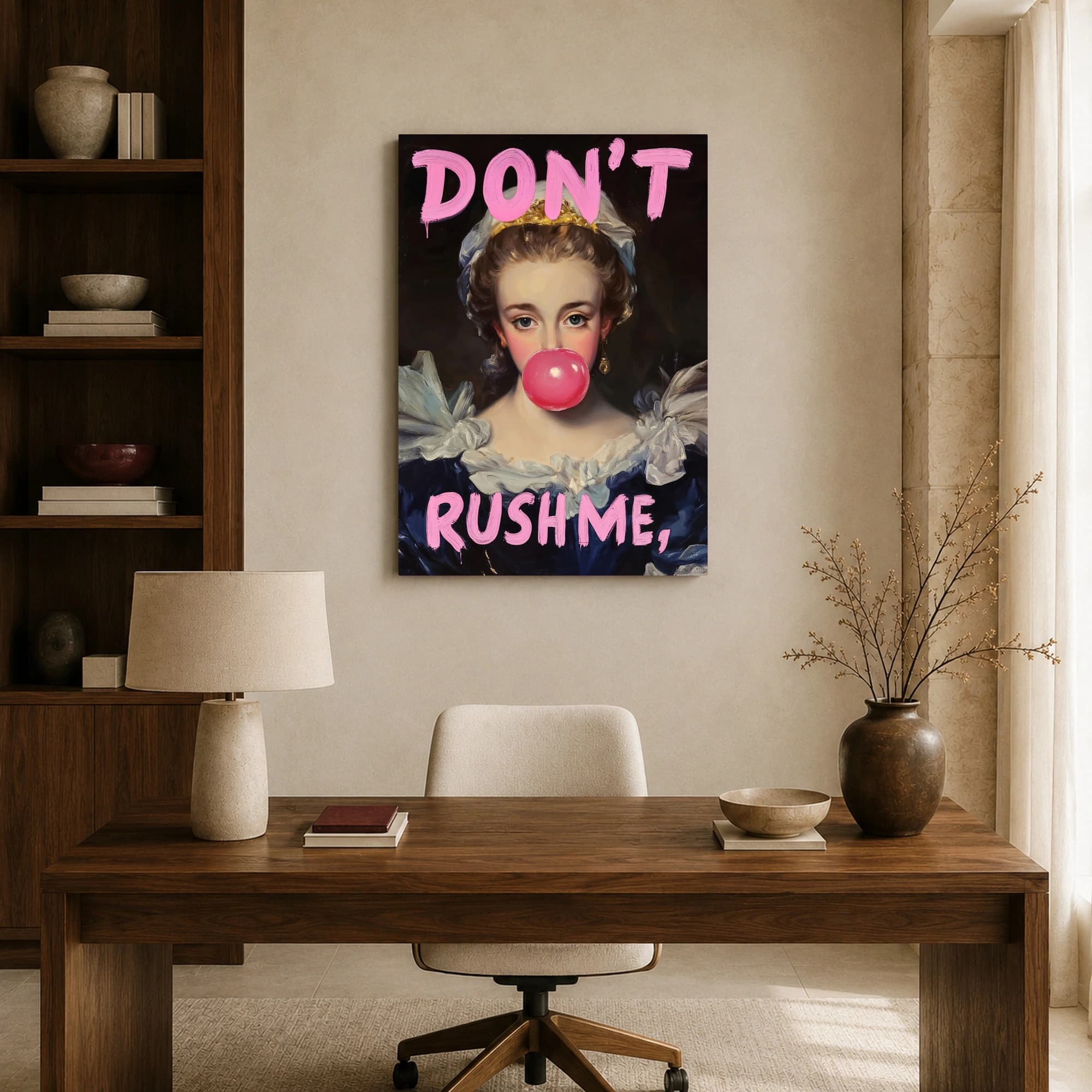 Don't Rush Me Classical Bubblegum Portrait Wall Art, view 8