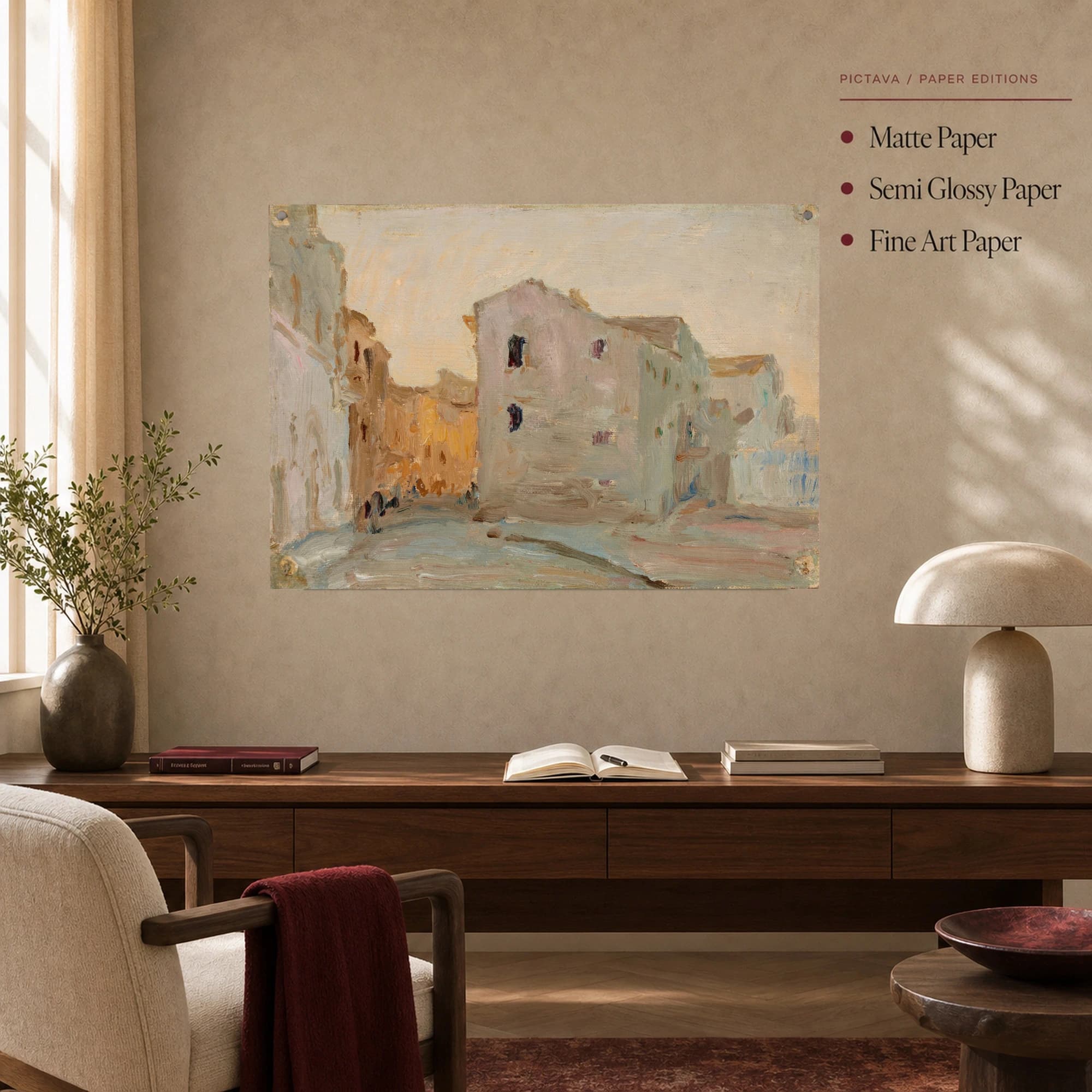 Townscape Study in Light and Ochre Canvas Print, view 4