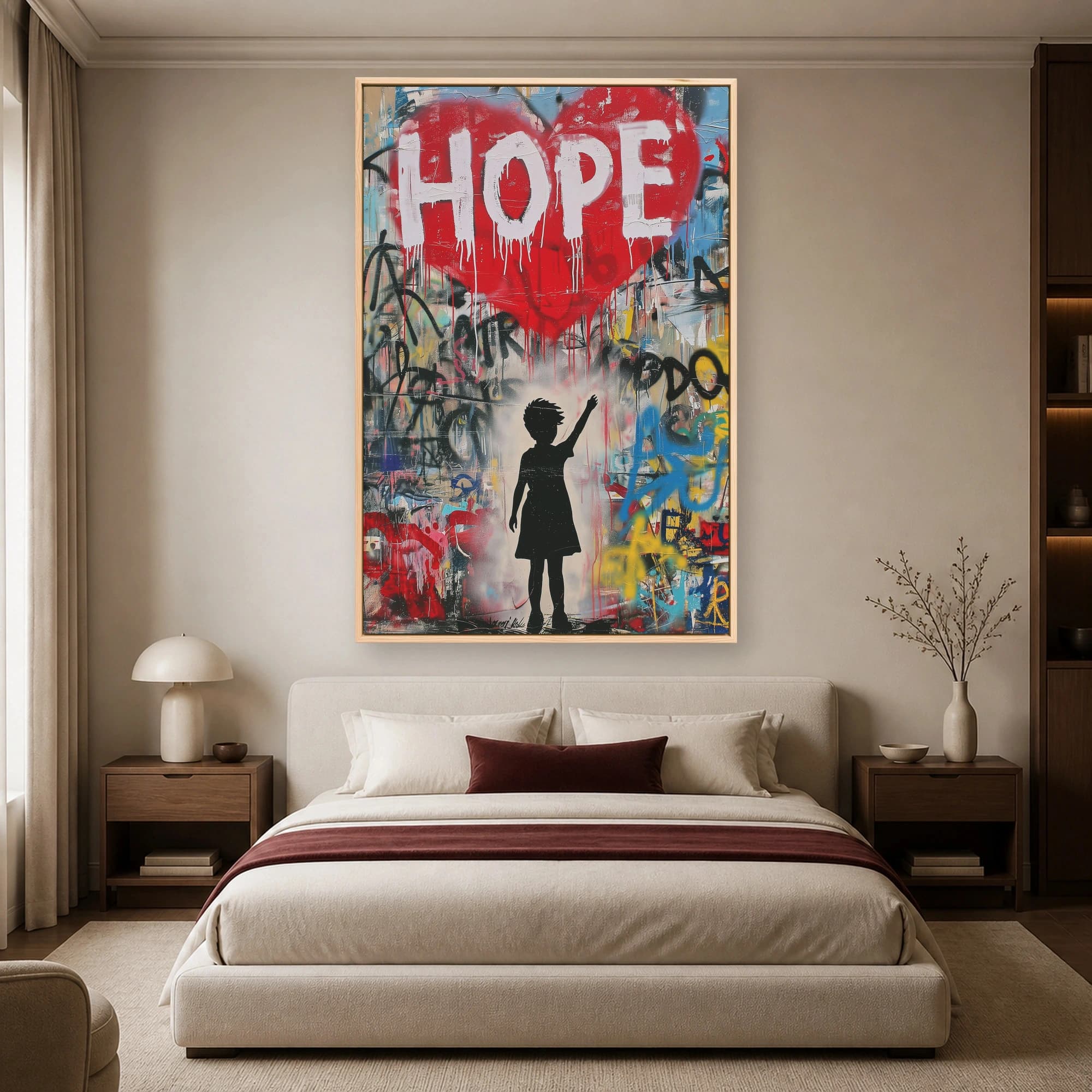 Hope Graffiti Child Urban Street Art Canvas, view 4